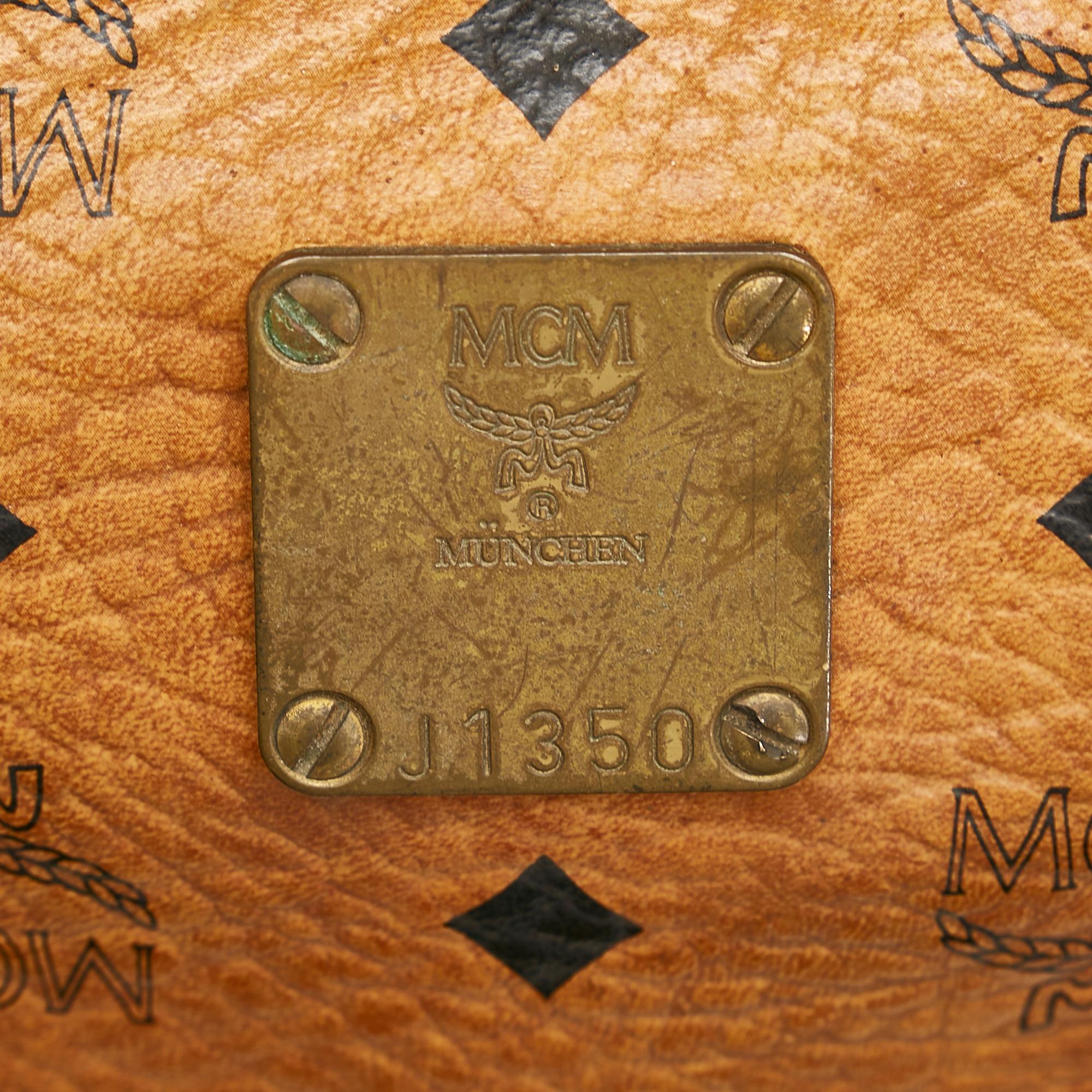 MCM Visetos Leather Boston Bag (SHG-32478)