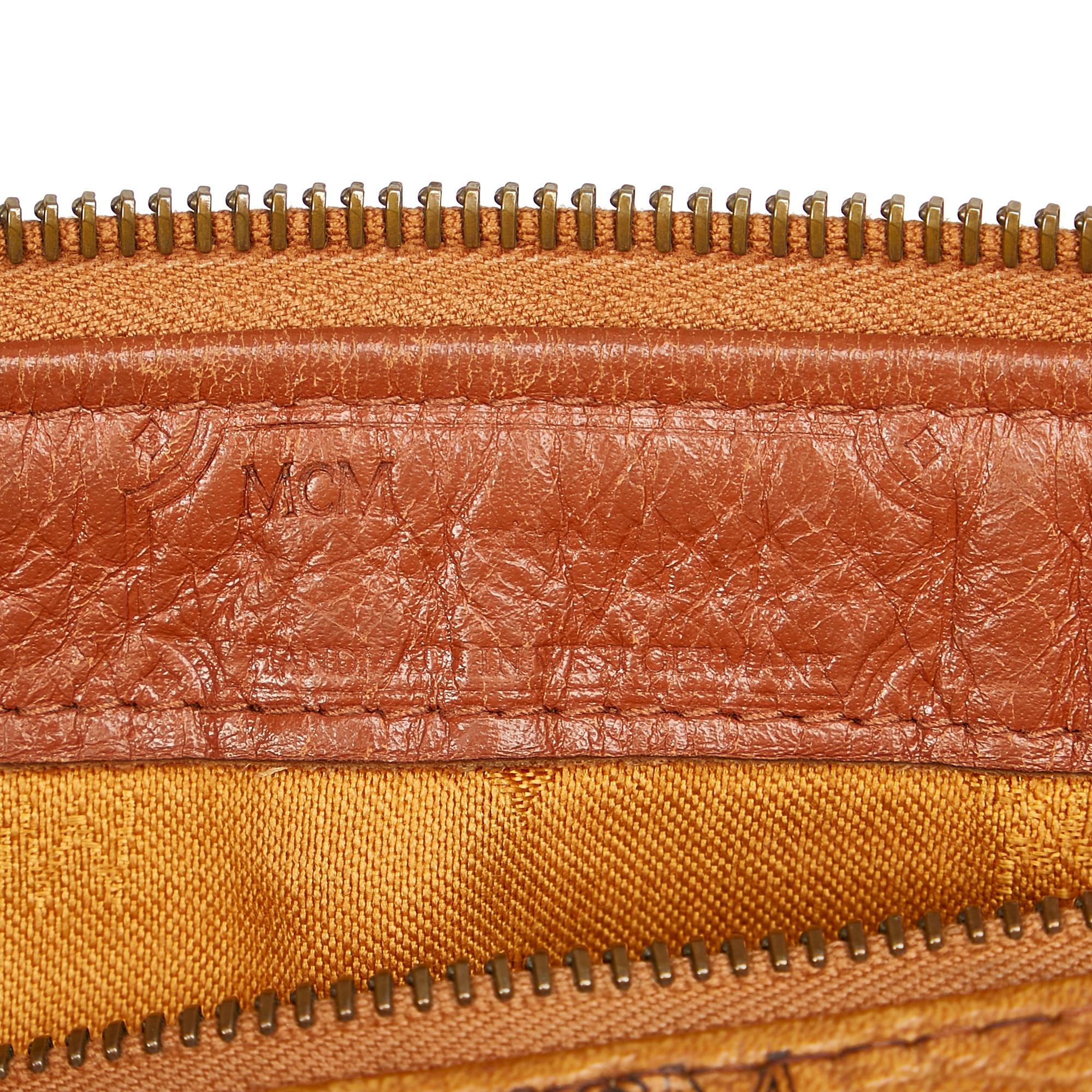 MCM Visetos Leather Boston Bag (SHG-32478)