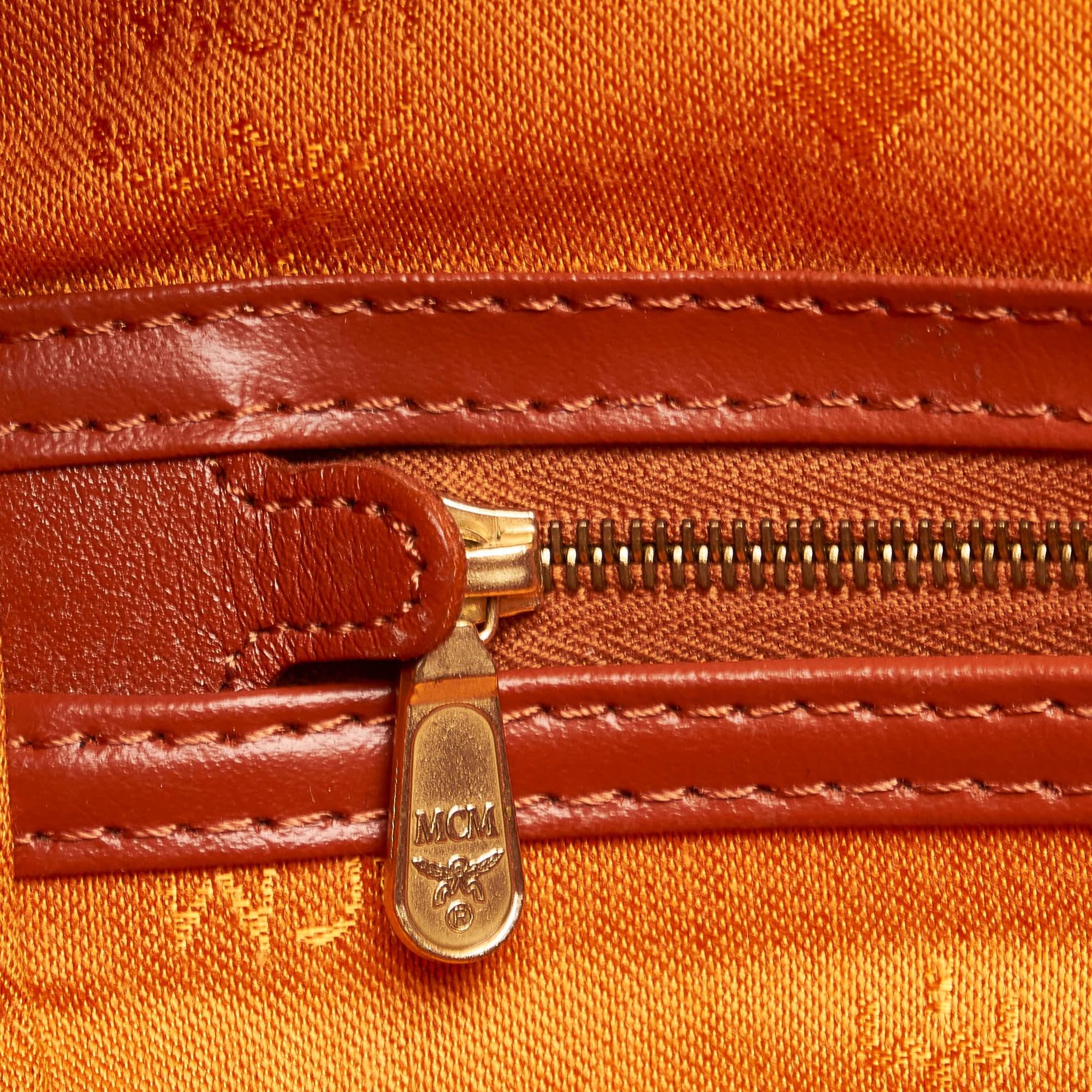 MCM Visetos Leather Boston Bag (SHG-33382)