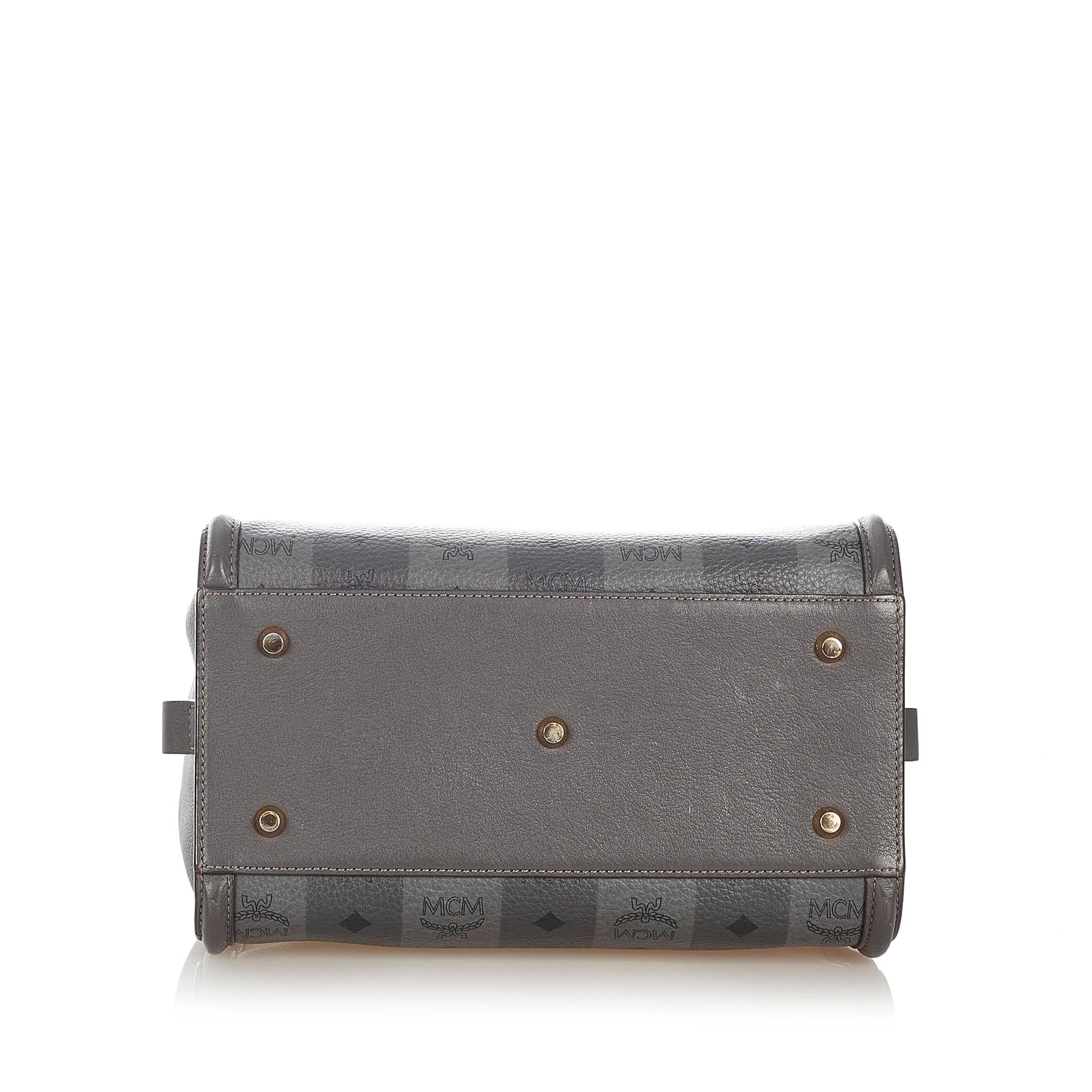 MCM Visetos Leather Boston Bag (SHG-33867)