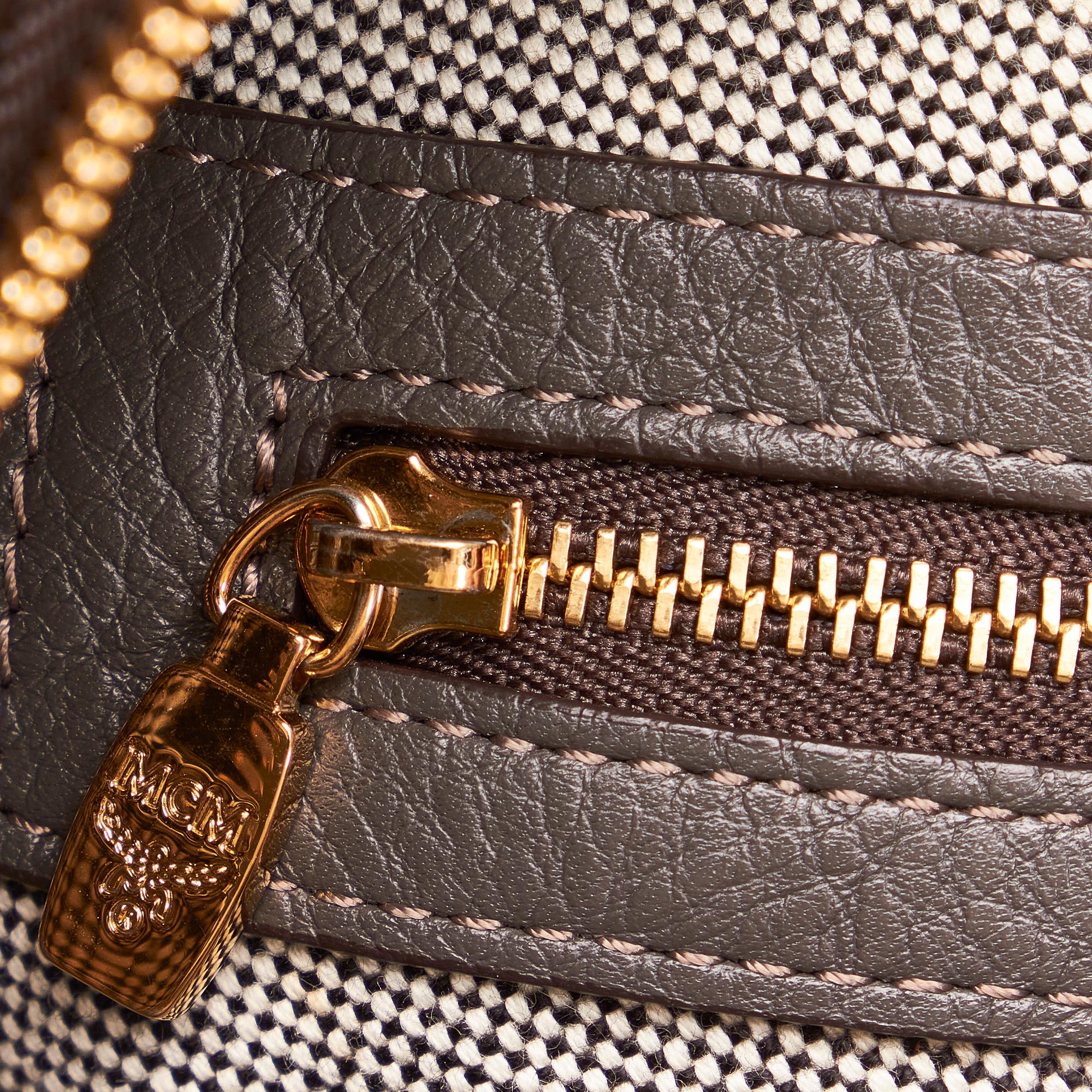 MCM Visetos Leather Boston Bag (SHG-33867)