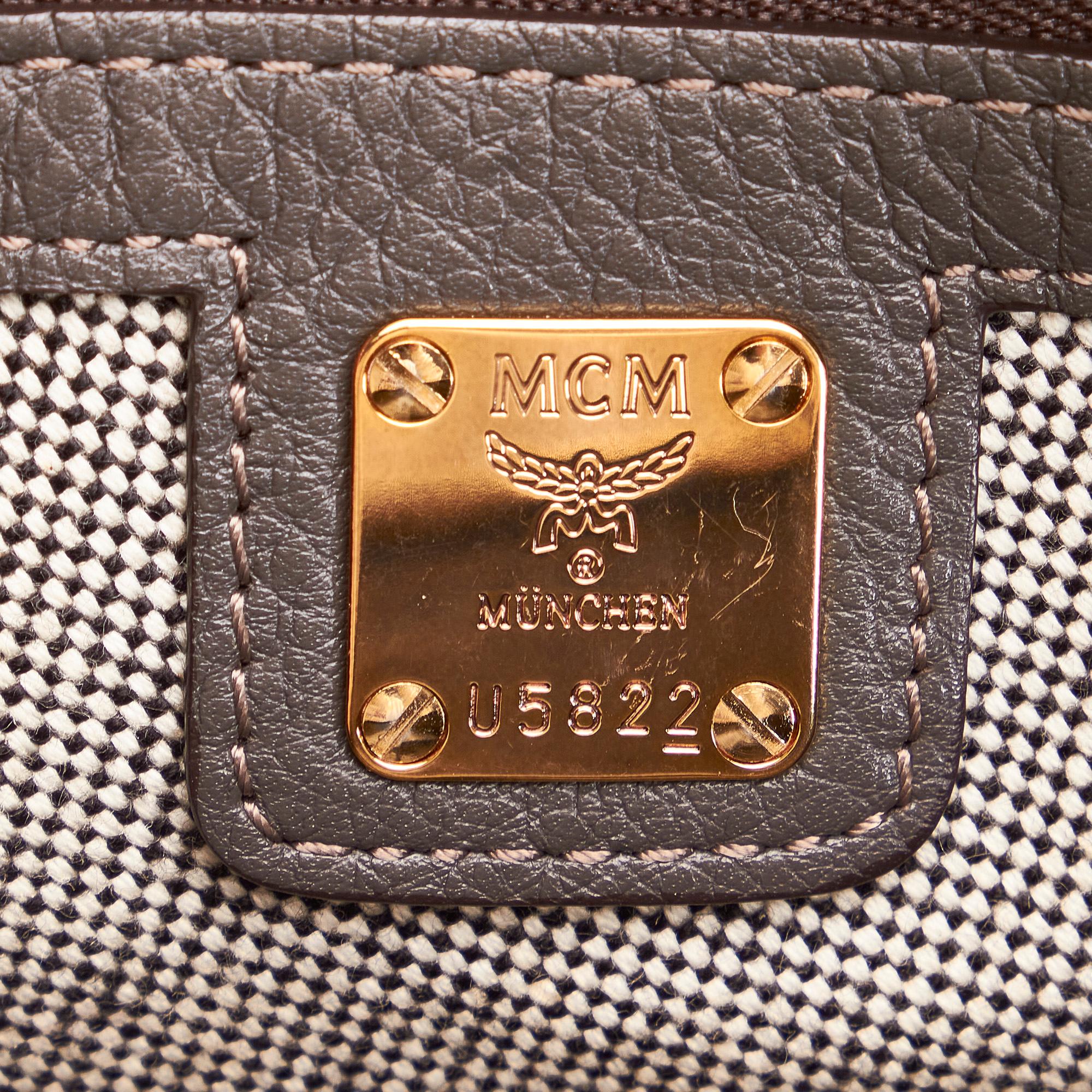MCM Visetos Leather Boston Bag (SHG-33867)