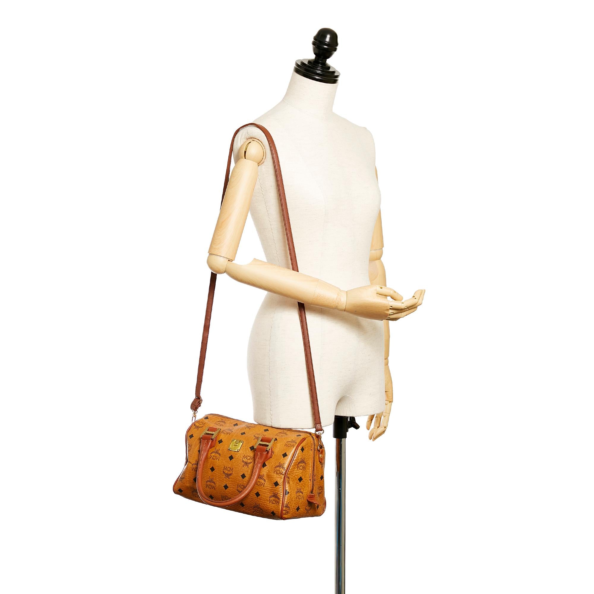 MCM Visetos Leather Boston (SHG-26987)