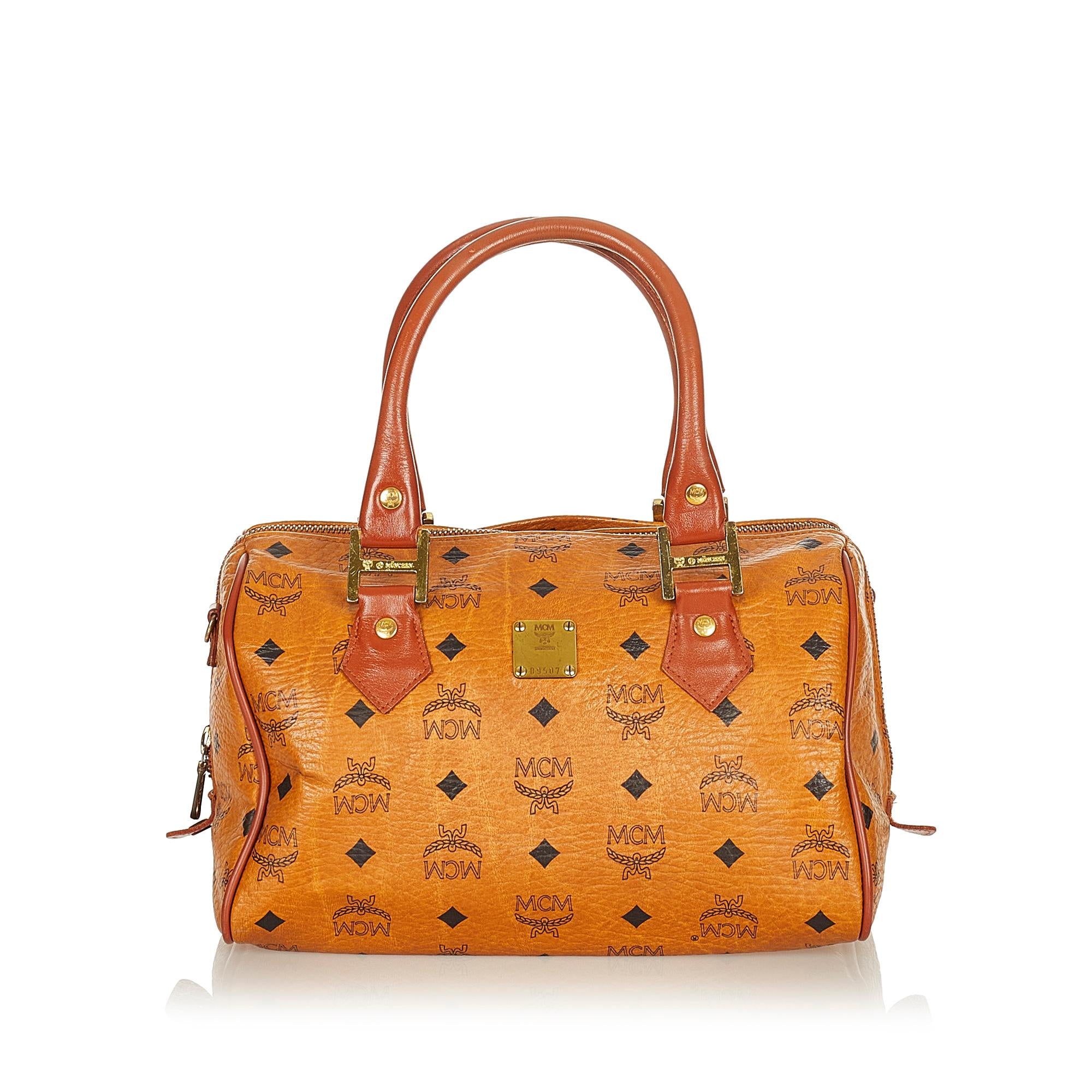 MCM Visetos Leather Boston (SHG-26987)