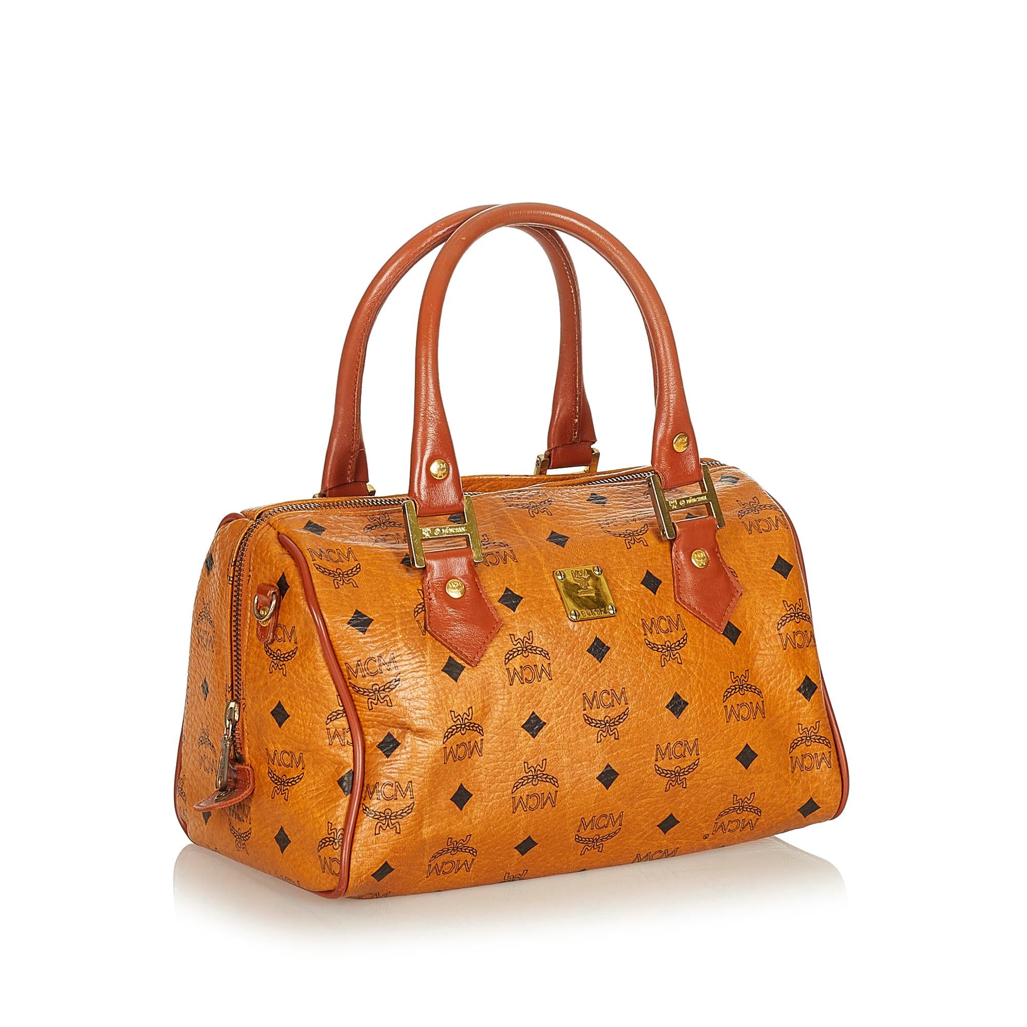 MCM Visetos Leather Boston (SHG-26987)