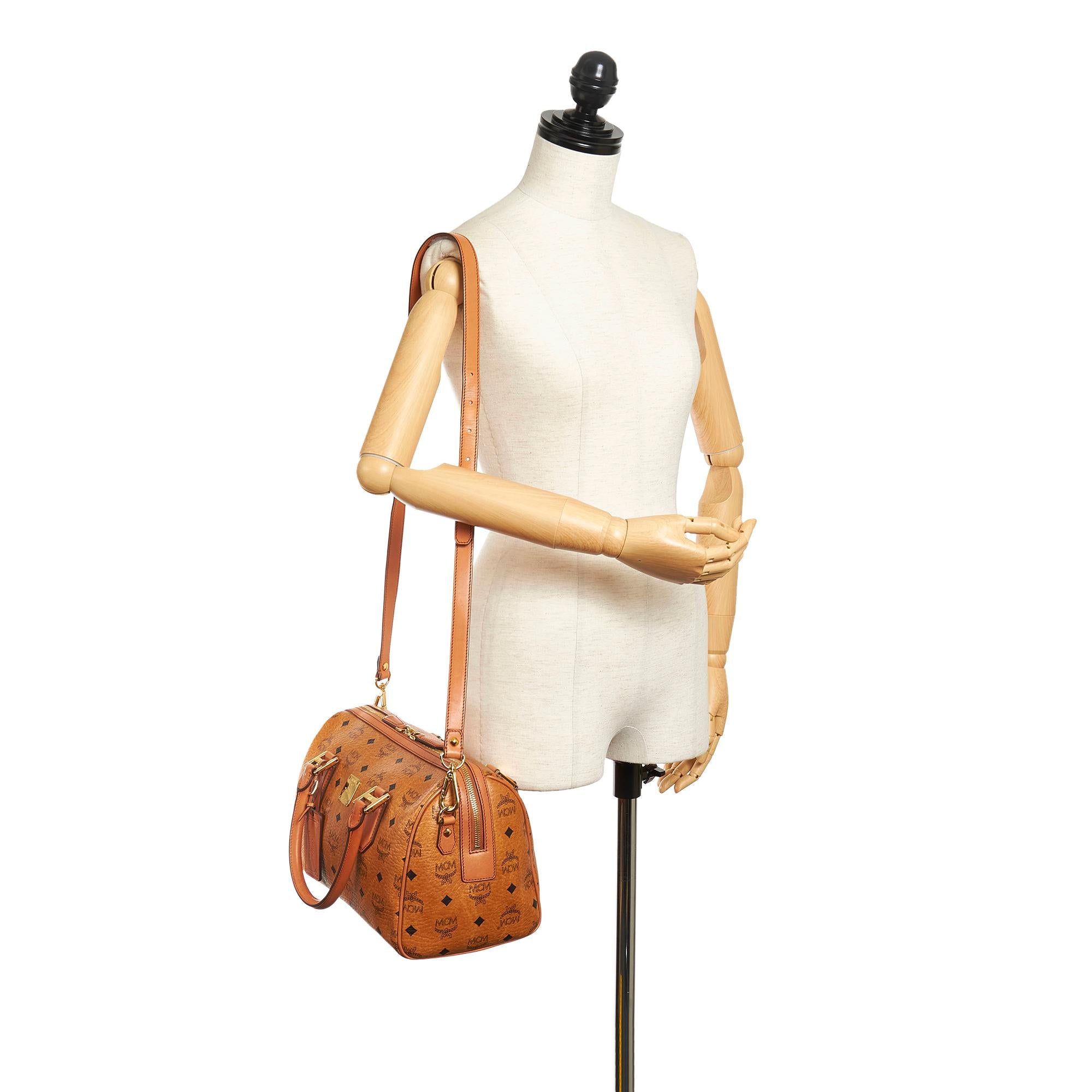 MCM Visetos Leather Boston (SHG-32279)