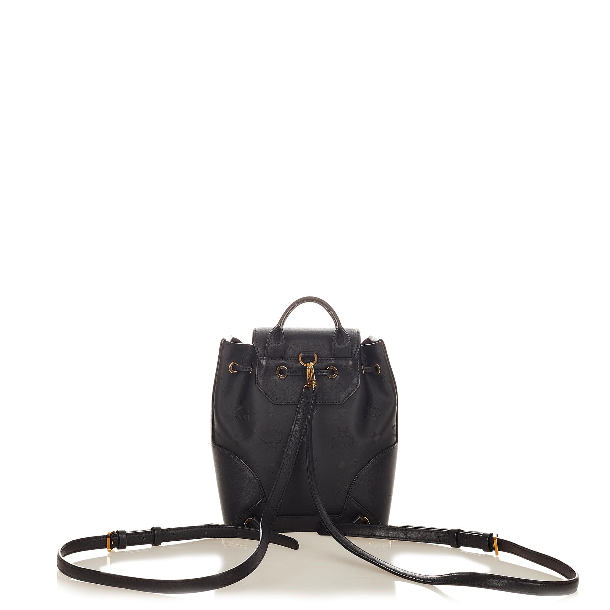 MCM Visetos Leather Drawstring Backpack (SHG-24479)