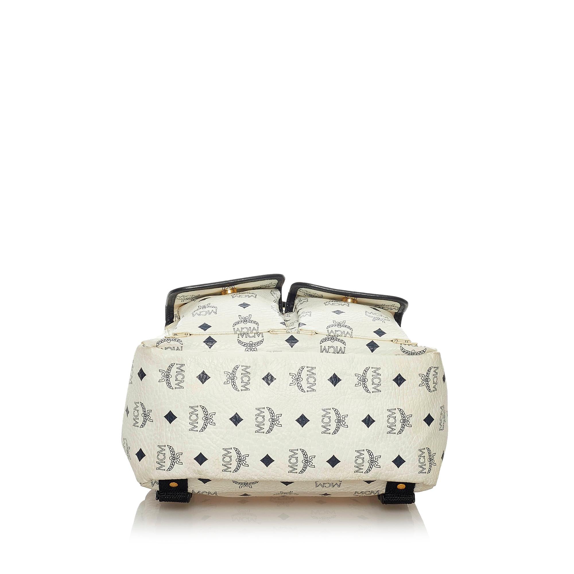 MCM Visetos Leather Drawstring Backpack (SHG-28744)