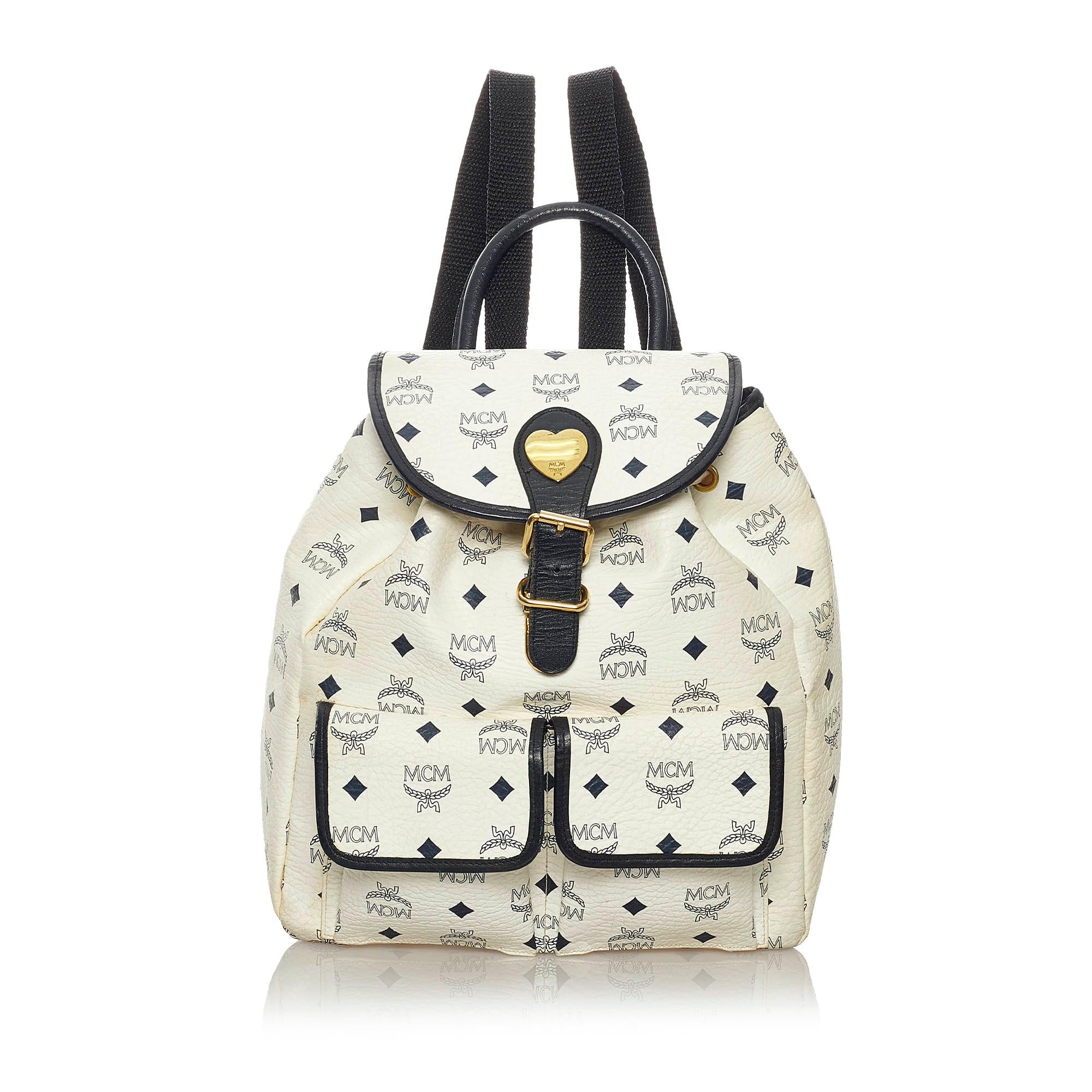 MCM Visetos Leather Drawstring Backpack (SHG-28744)
