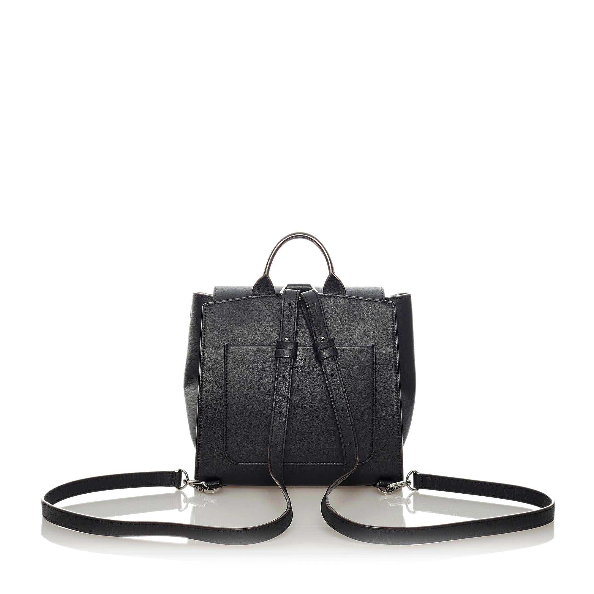 MCM Visetos Leather Drawstring Backpack (SHG-28821)