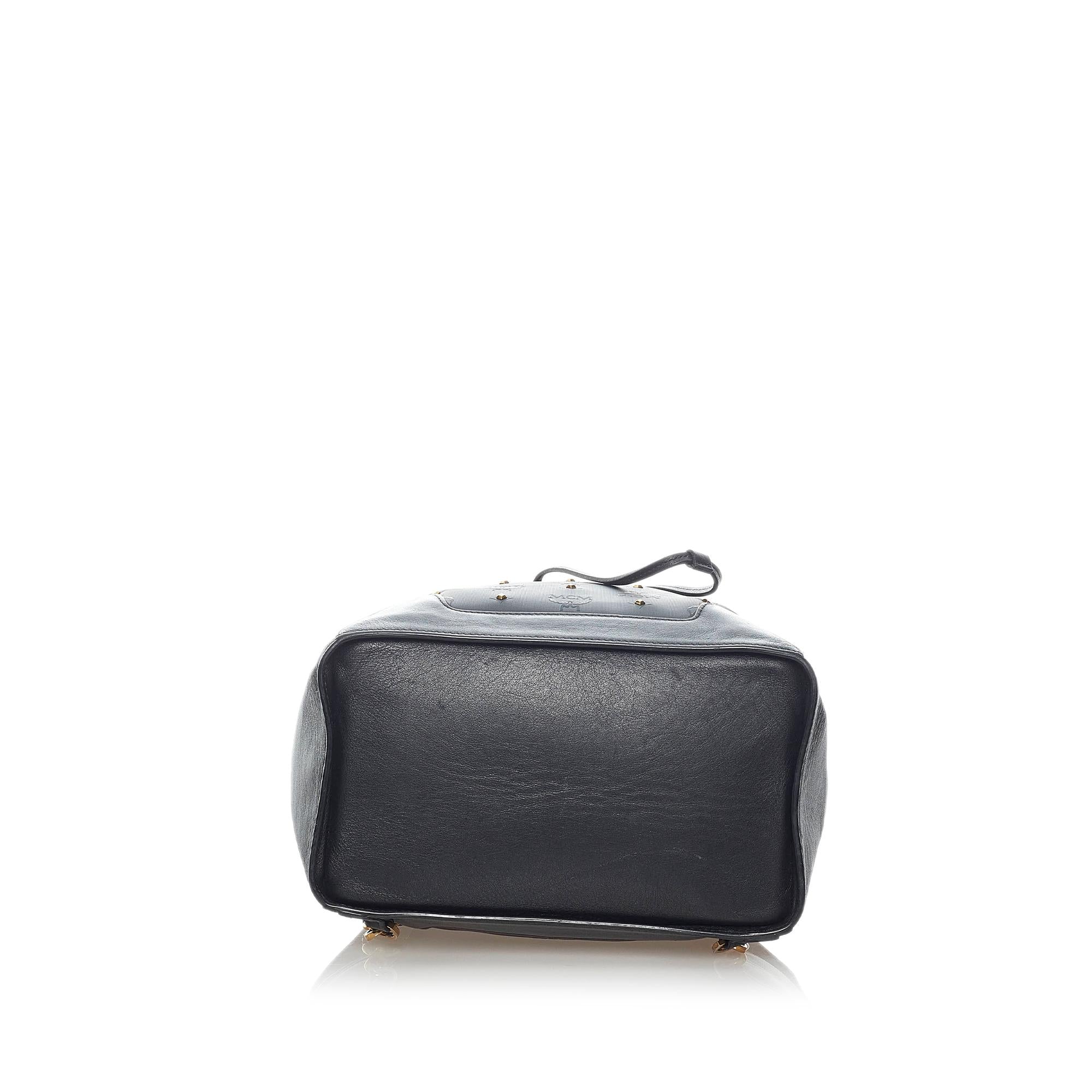 MCM Visetos Leather Drawstring Backpack (SHG-31607)