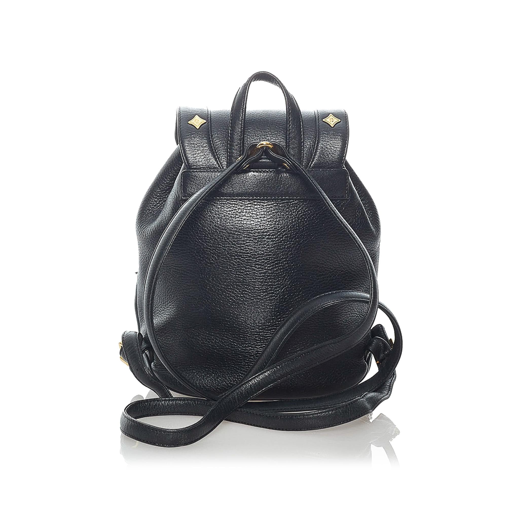MCM Visetos Leather Drawstring Backpack (SHG-32712)