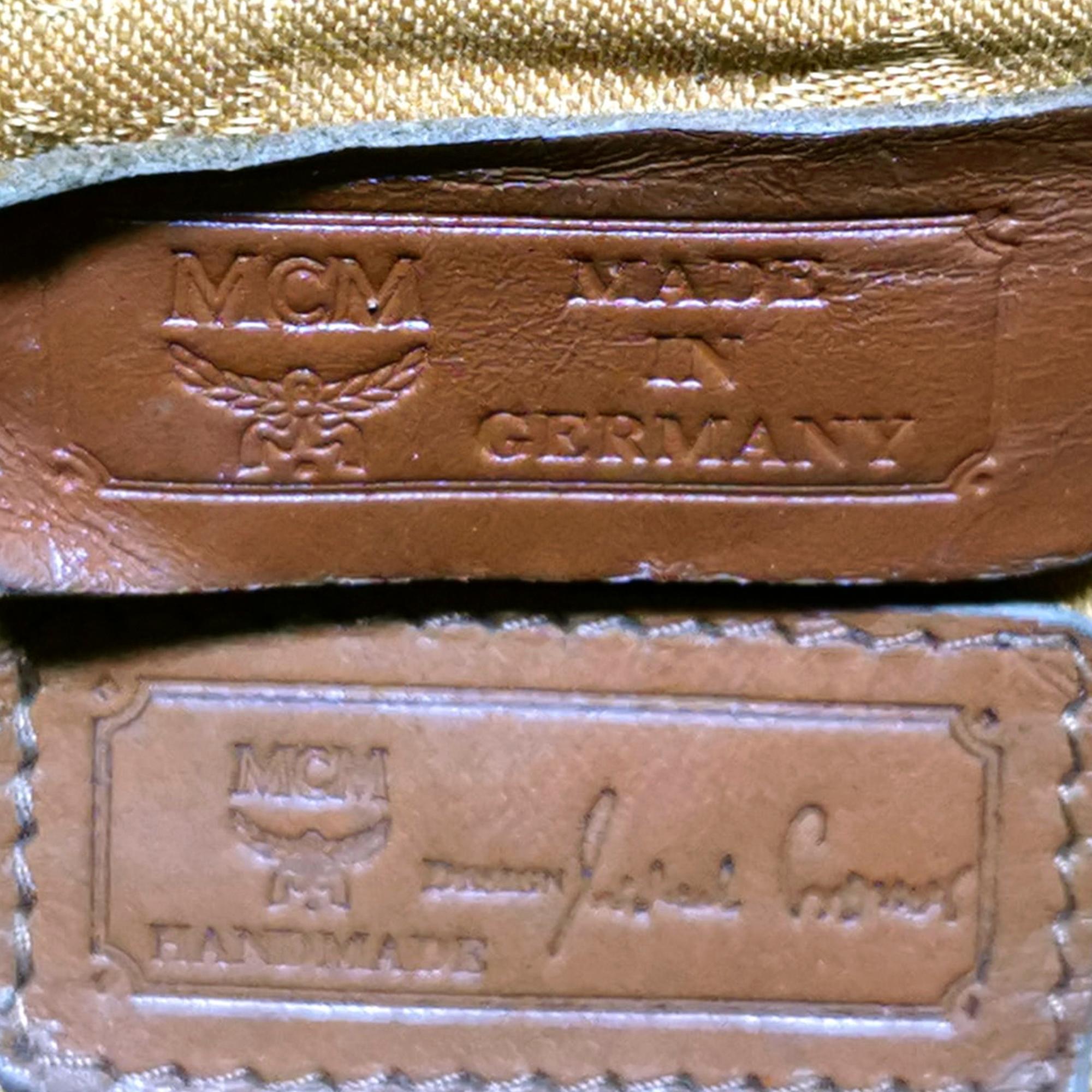 MCM Visetos Leather Drawstring Bucket Bag (SHG-28152)