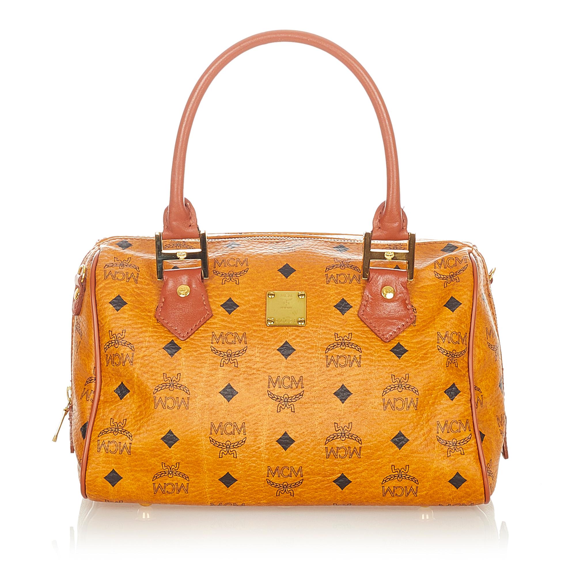 MCM Visetos Leather Satchel (SHG-32447)