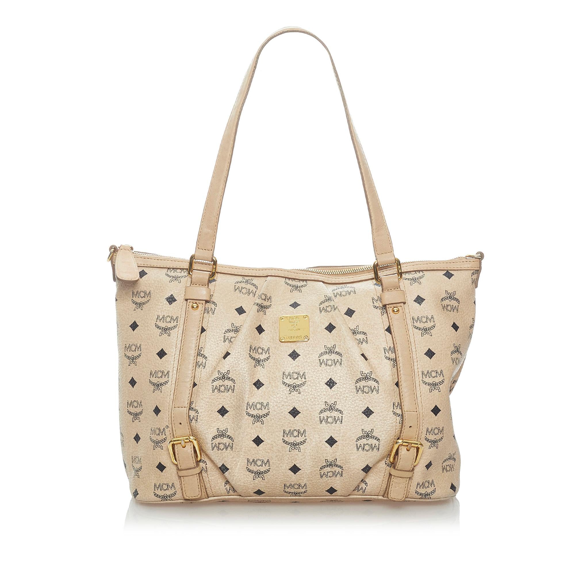 MCM Visetos Leather Satchel (SHG-34646)