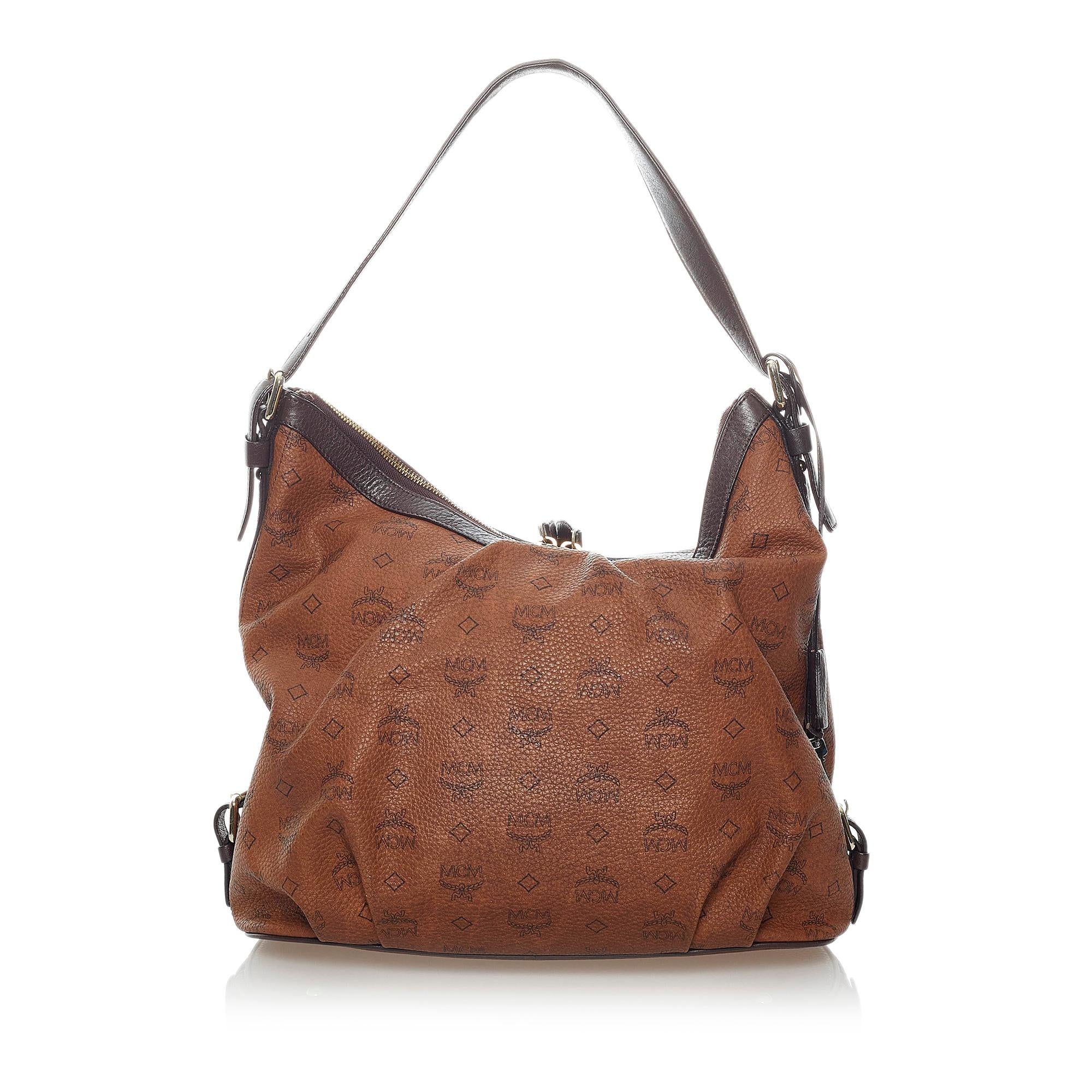 MCM Visetos Leather Shoulder Bag (SHG-32737)