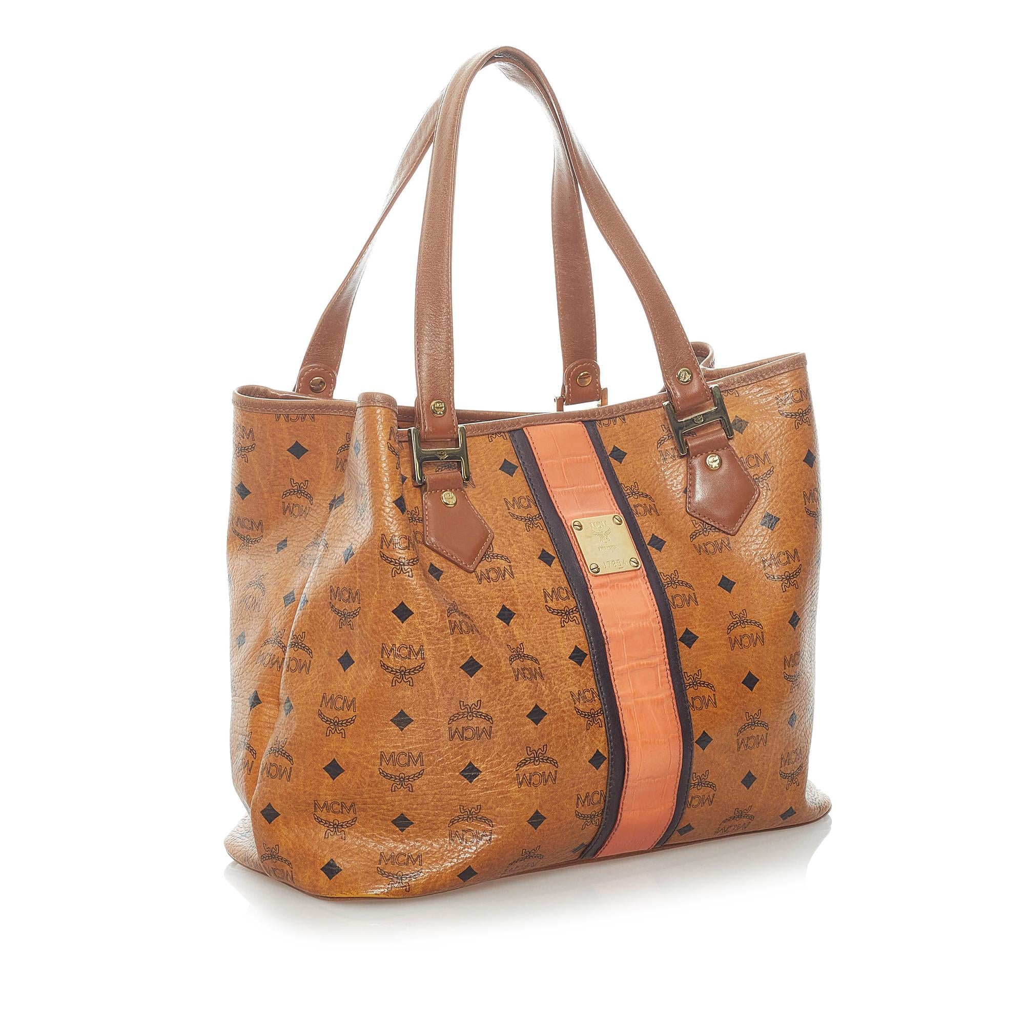 MCM Visetos Leather Tote Bag (SHG-33351)