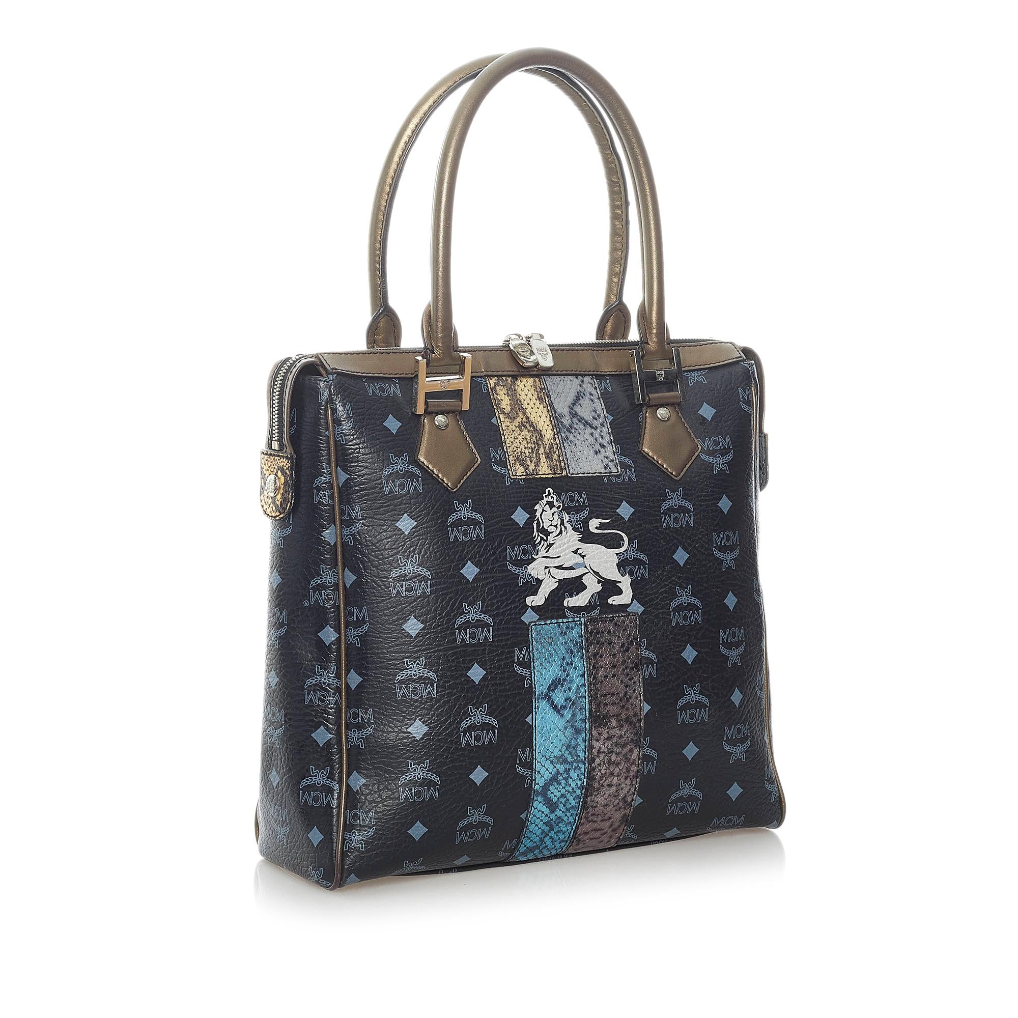 MCM Visetos Lion Princess Leather Tote Bag (SHG-31346)