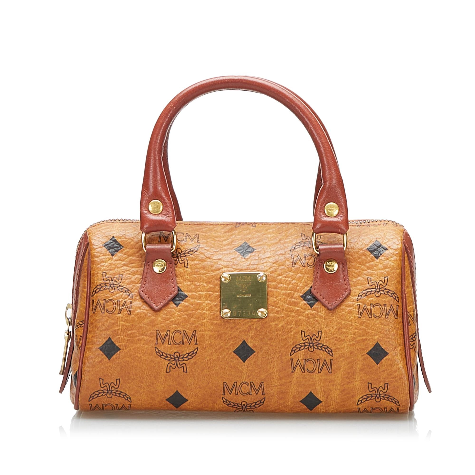 MCM Visetos Mini Boston Satchel (SHG-36634)