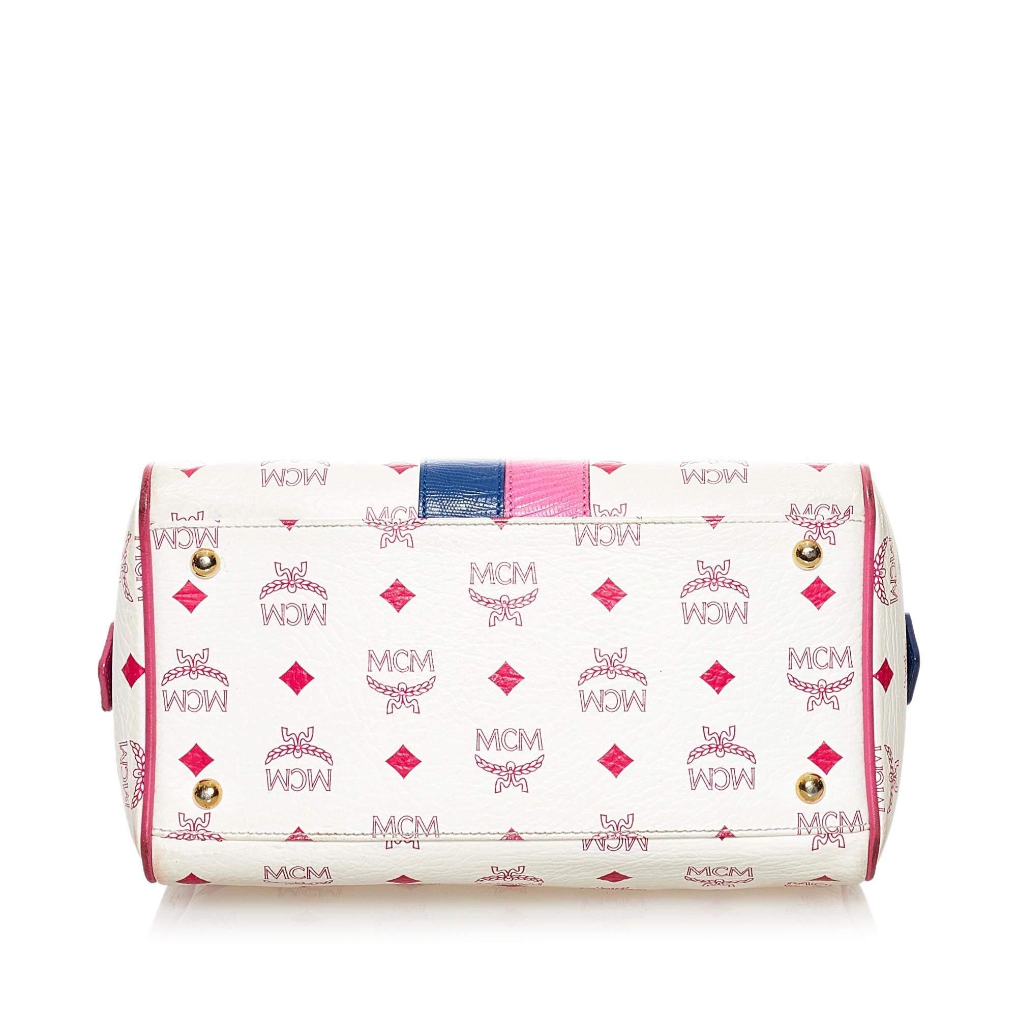 MCM Visetos Princess Lion Leather Boston Bag (SHG-32438)