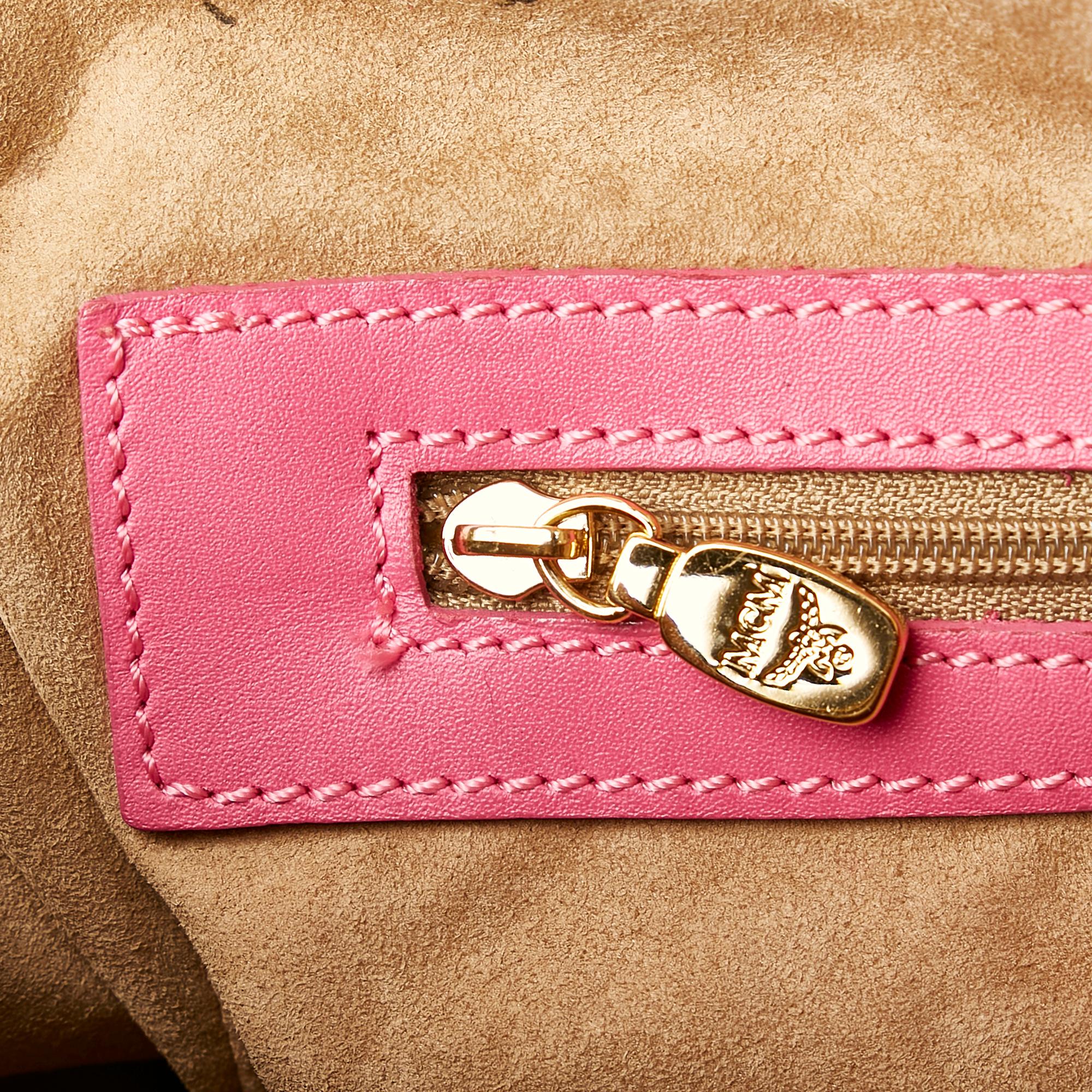 MCM Visetos Princess Lion Leather Boston Bag (SHG-32438)