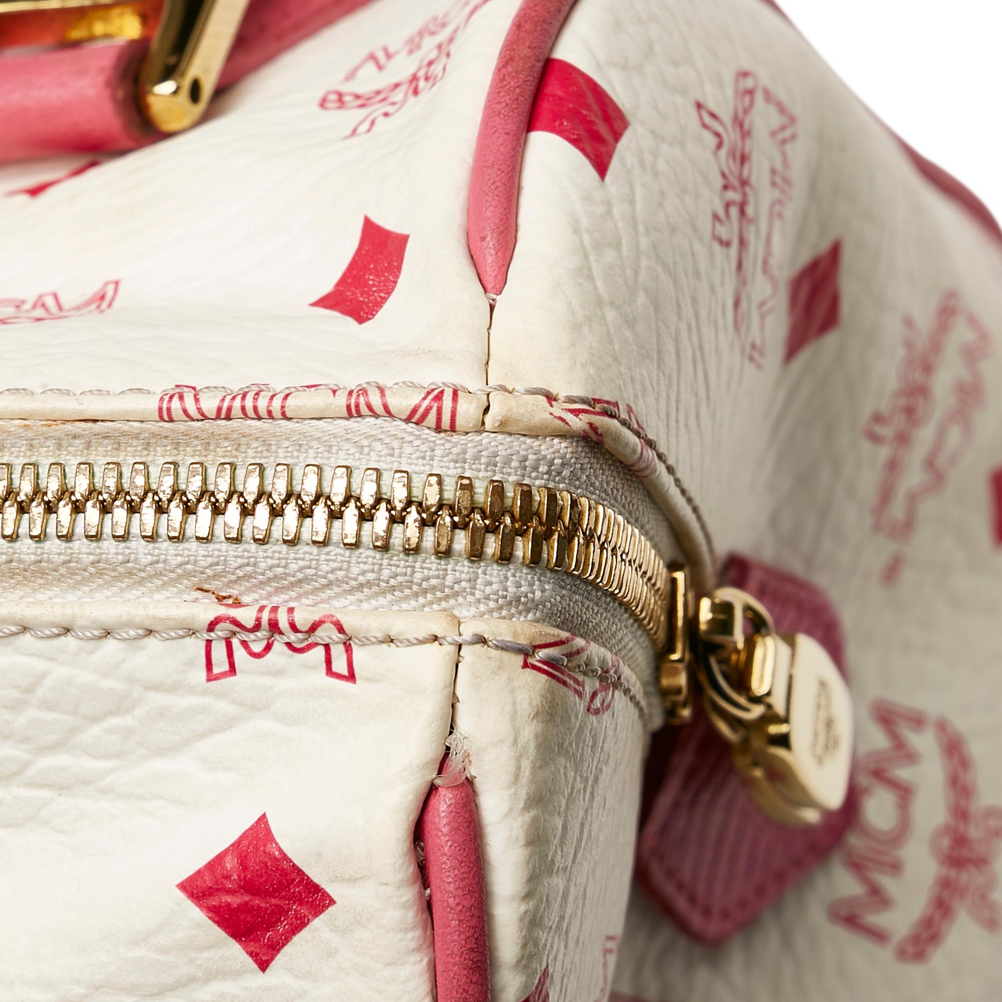 MCM Visetos Princess Lion Leather Boston Bag (SHG-32438)