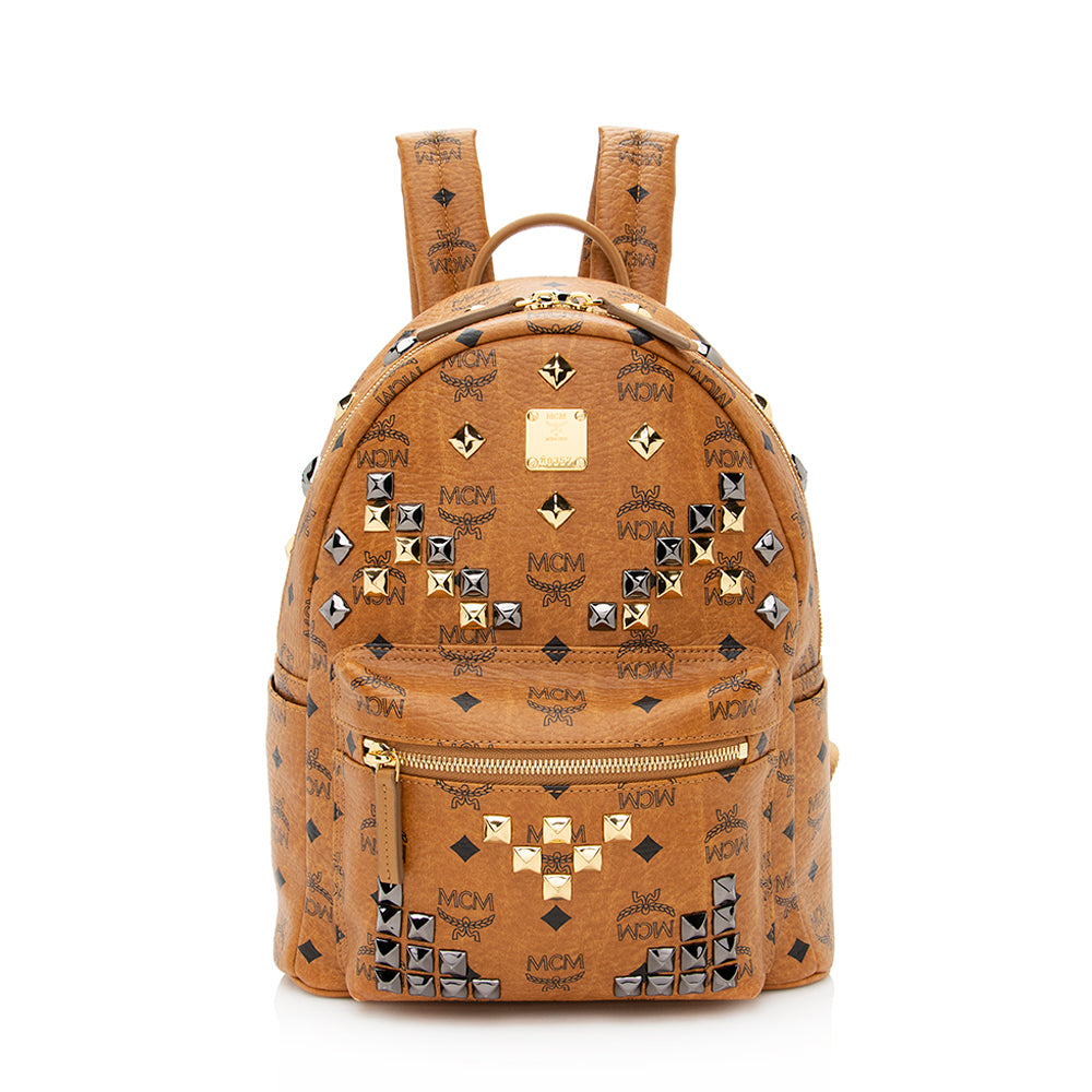 MCM Visetos Studded Stark Small Backpack (SHF-20322)