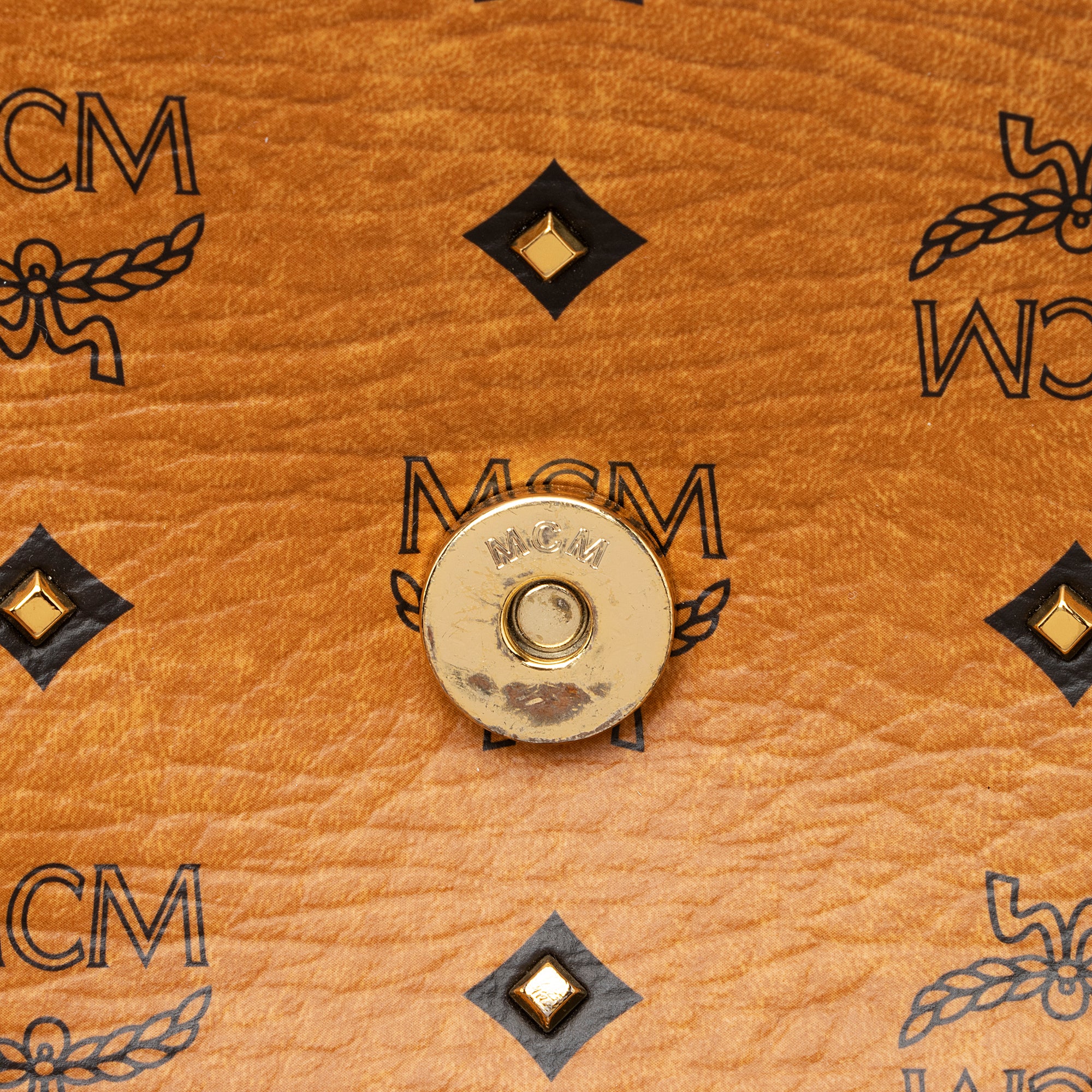 MCM Visetos Studded Top Handle Large Satchel (SHF-23828)