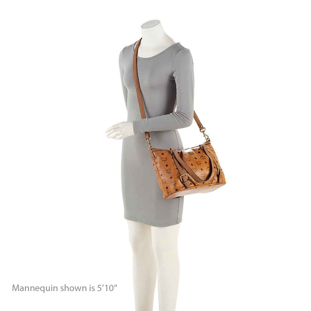 MCM Visetos Top Zip Two Way Shopper Tote (SHF-20850)