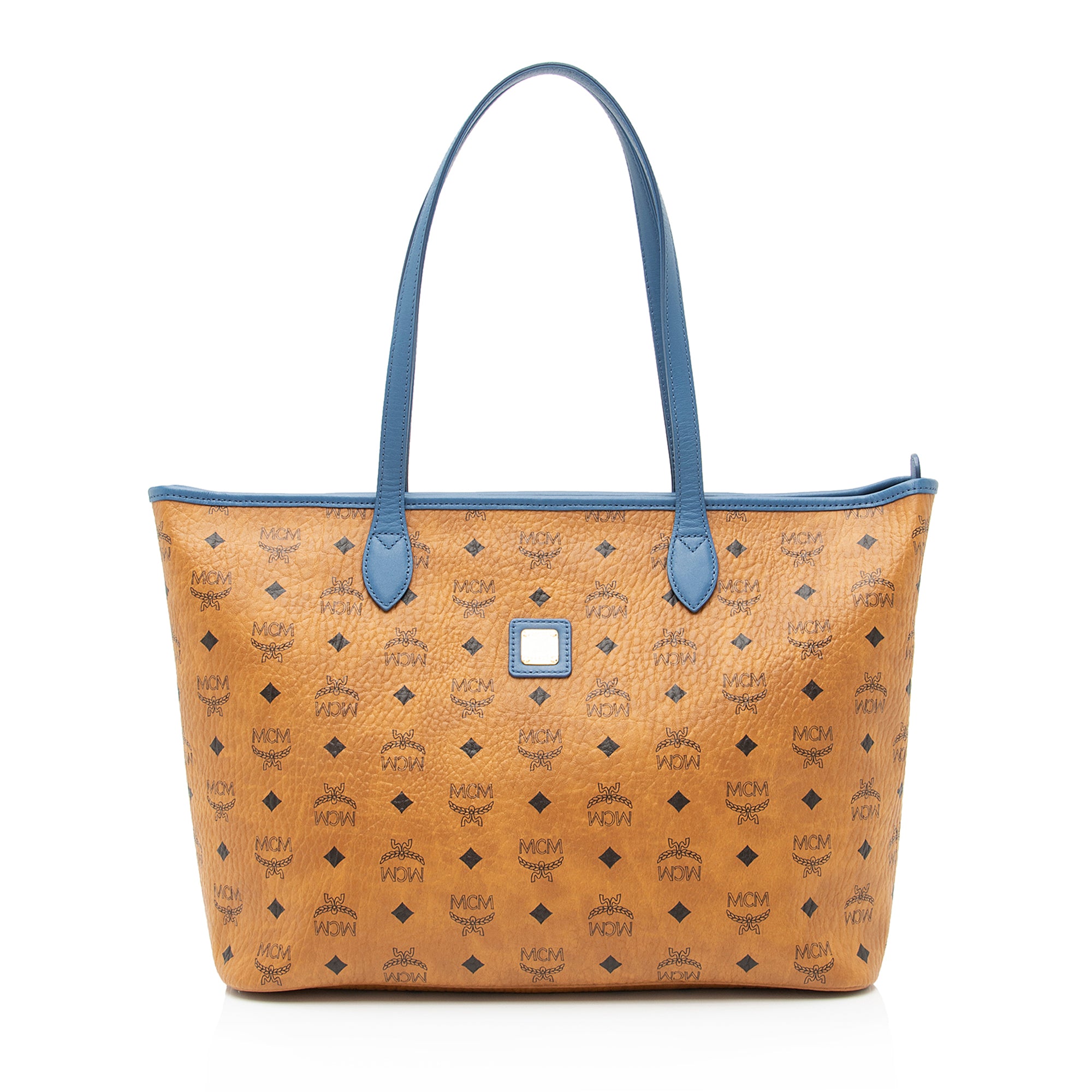 MCM Visetos Yris Large Top Zip Shopper Tote (SHF-23826)