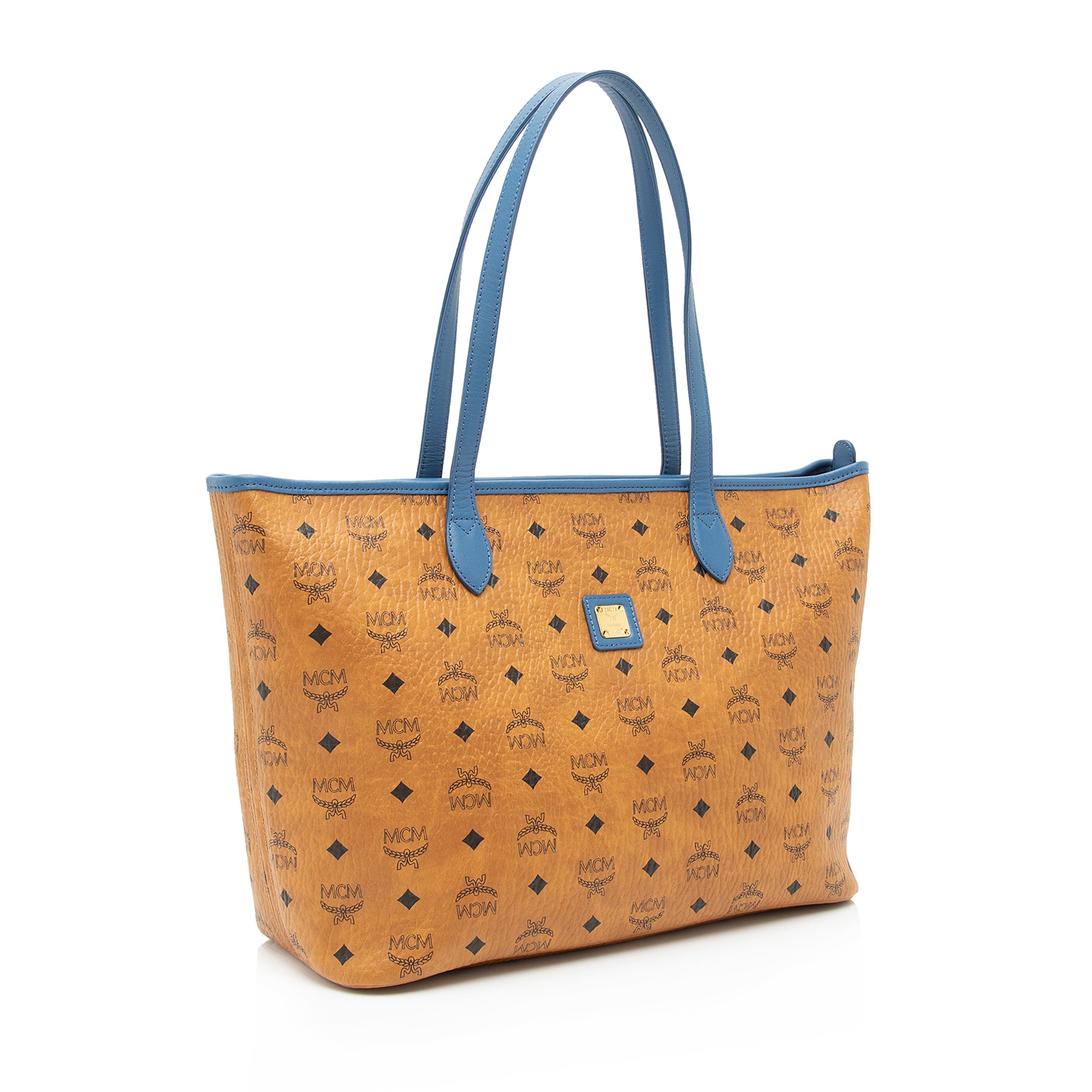 MCM Visetos Yris Large Top Zip Shopper Tote (SHF-23826)