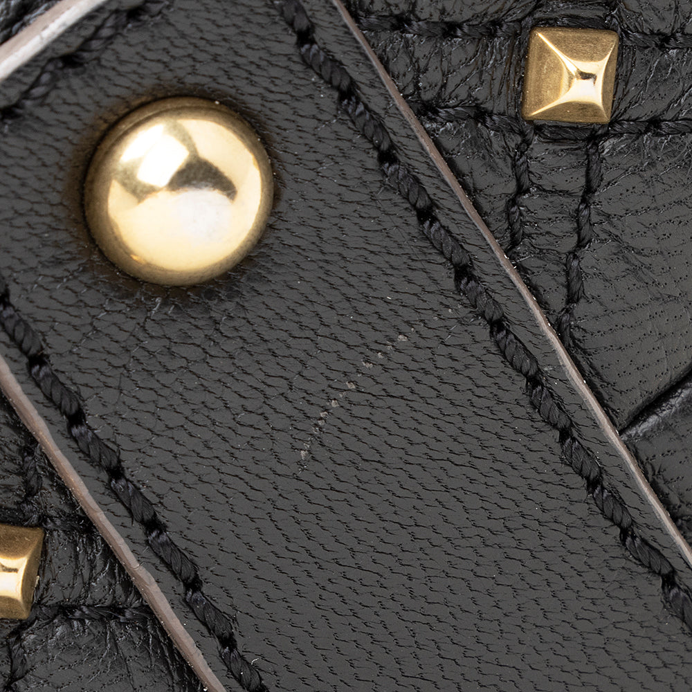 Marc Jacobs Quilted Leather Studded Stam Satchel (SHF-20644)