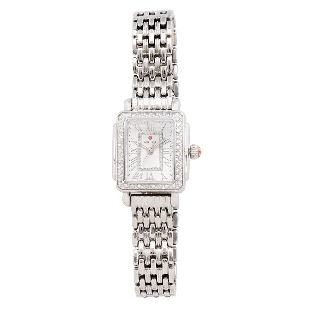 Michele Diamond Stainless Steel Deco Madison Mini Watch (SHF-20084)