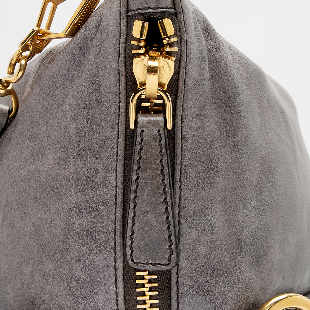 Miu MIu Vitello Belted Shine Tote (SHF-16205)