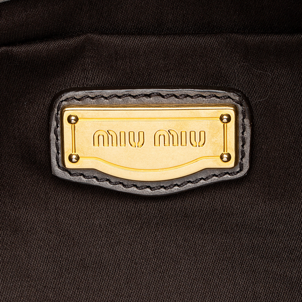 Miu MIu Vitello Belted Shine Tote (SHF-16205)