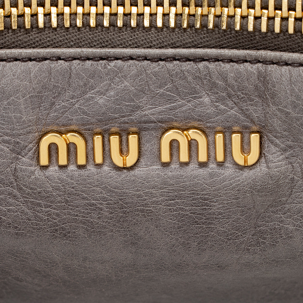 Miu MIu Vitello Belted Shine Tote (SHF-16205)