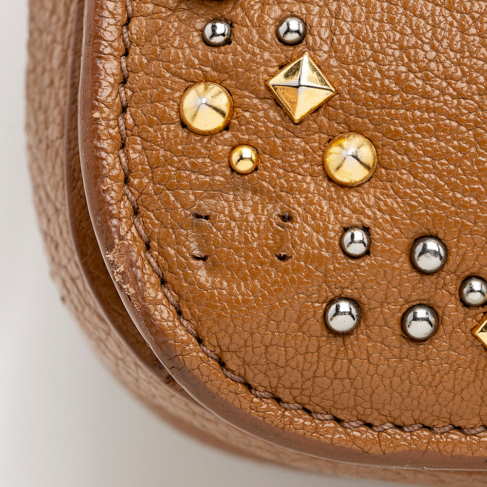 Miu Miu Leather Crystal Embellished Tote (SHF-17965)