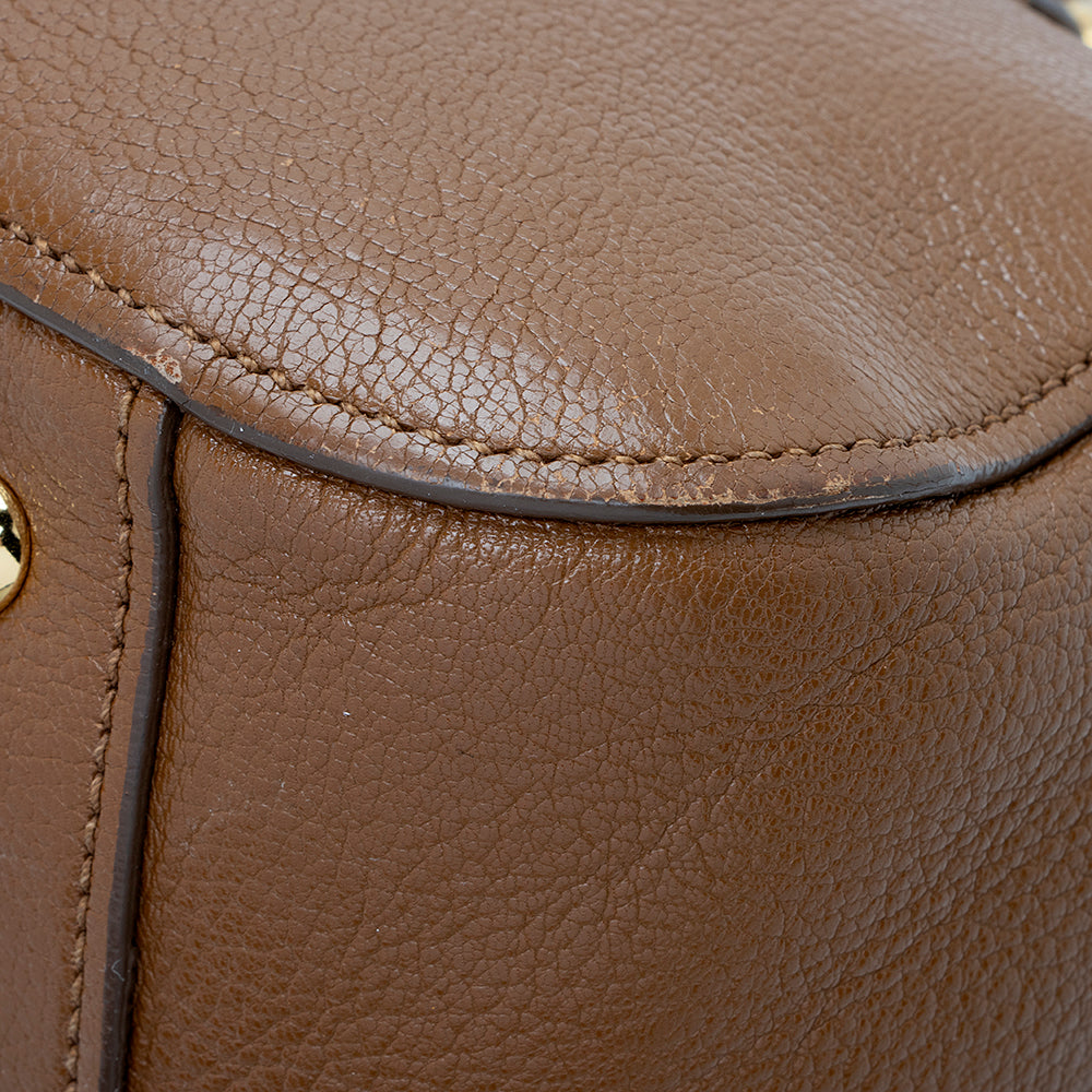 Miu Miu Leather Madras Satchel (SHF-17385)