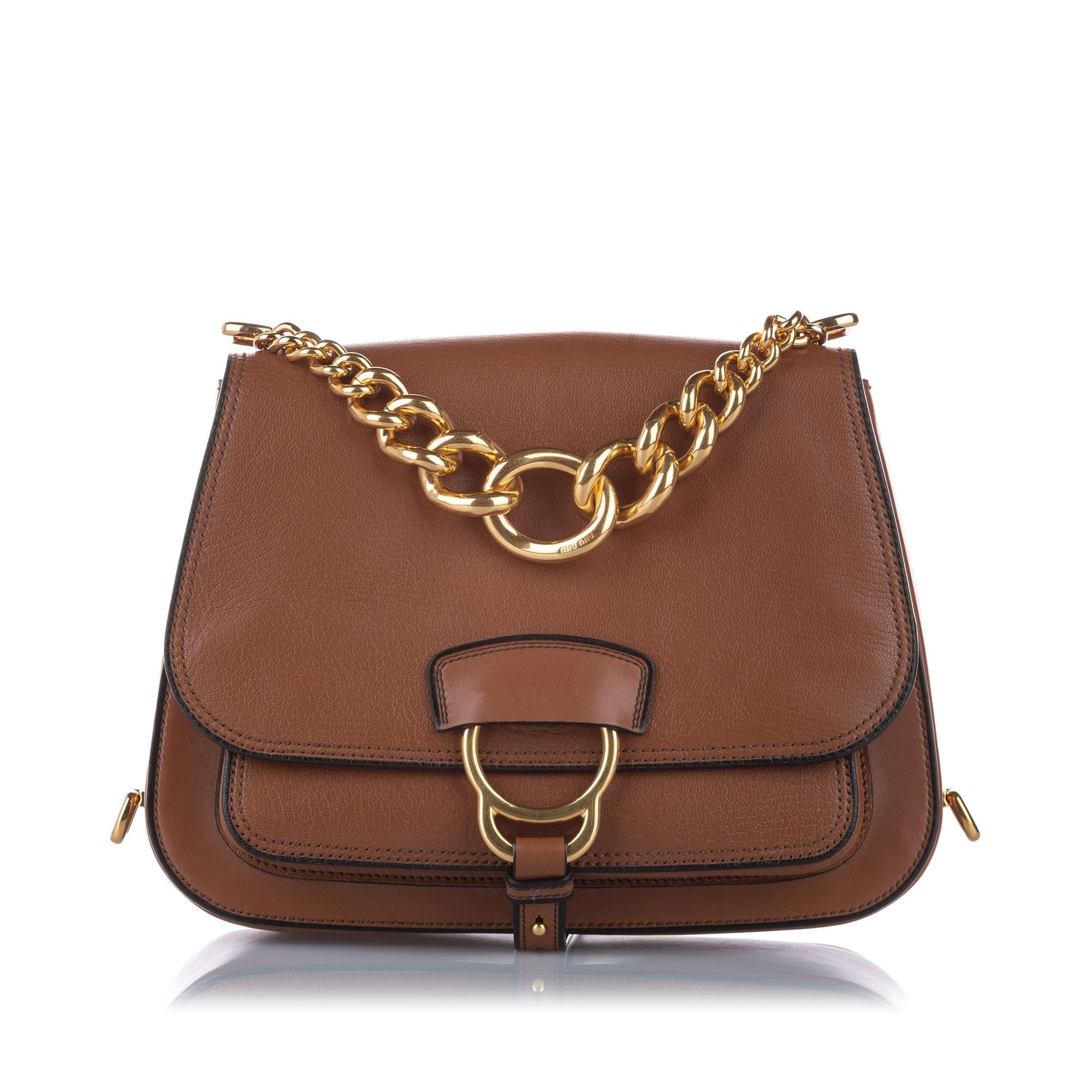 Miu Miu Madras Dahlia Leather Crossbody Bag (SHG-12869)