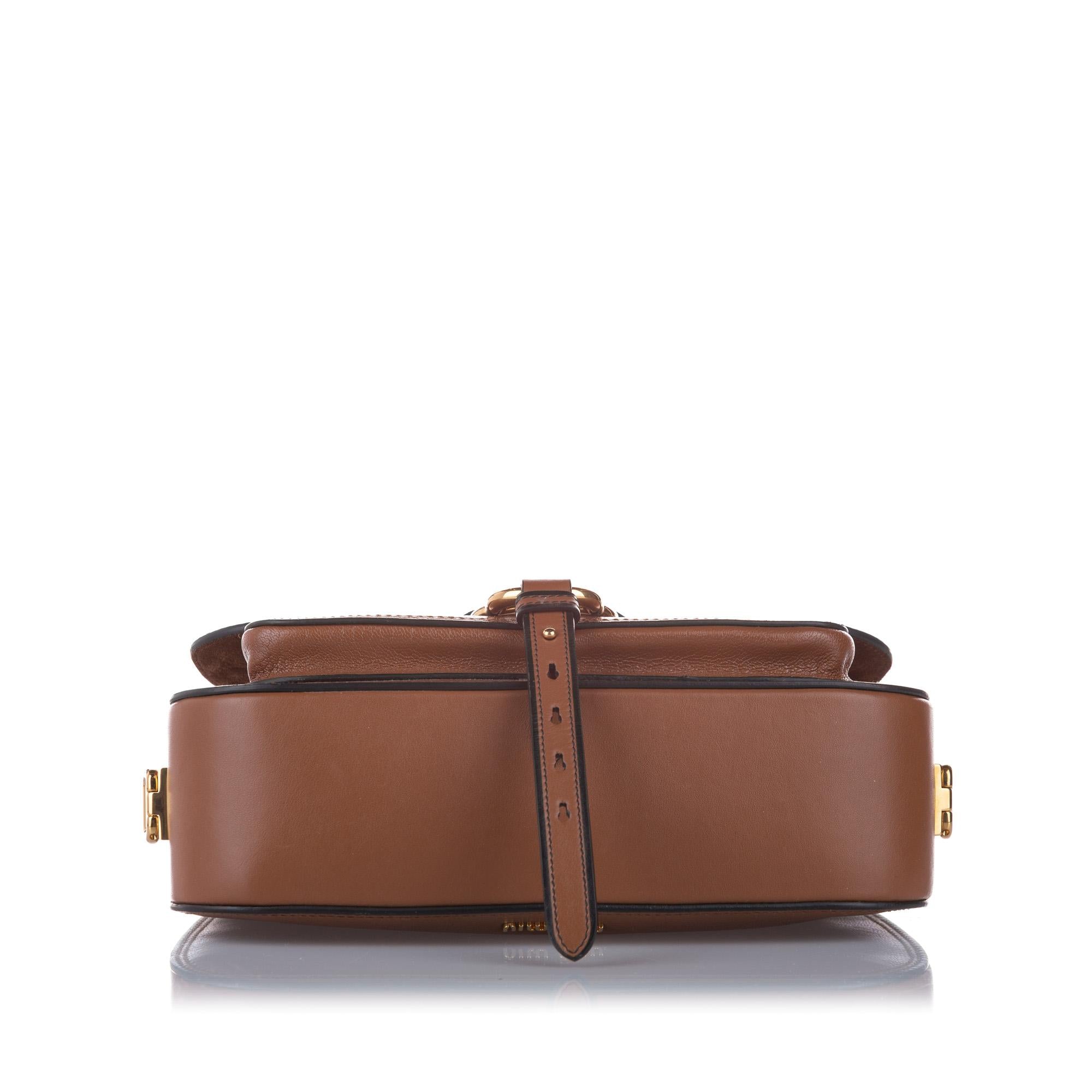 Miu Miu Madras Dahlia Leather Crossbody Bag (SHG-12869)