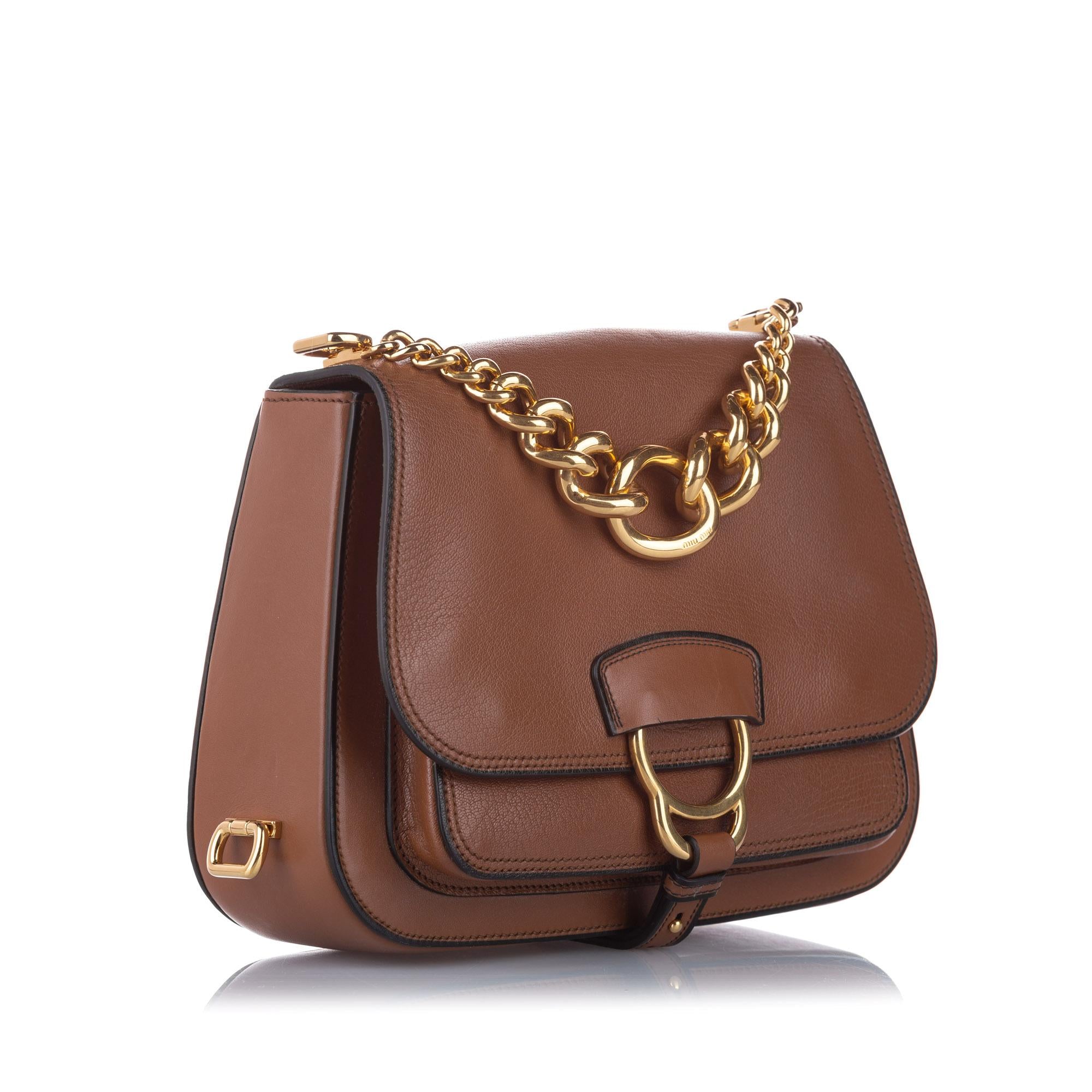 Miu Miu Madras Dahlia Leather Crossbody Bag (SHG-12869)