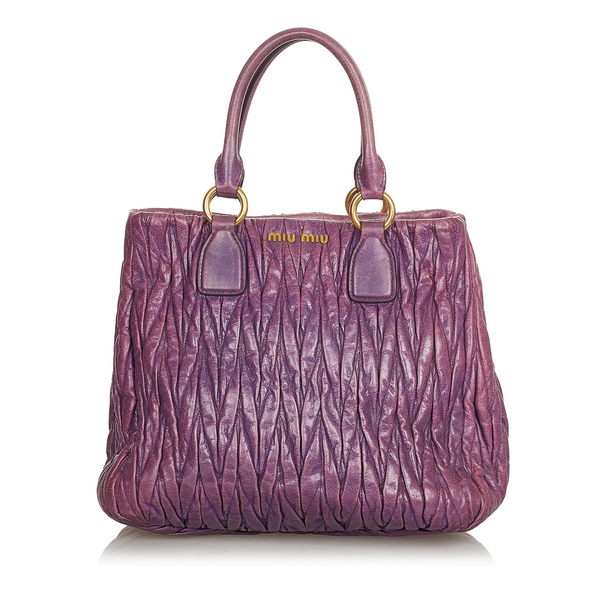 Miu Miu Matelasse Leather Satchel (SHG-24654)