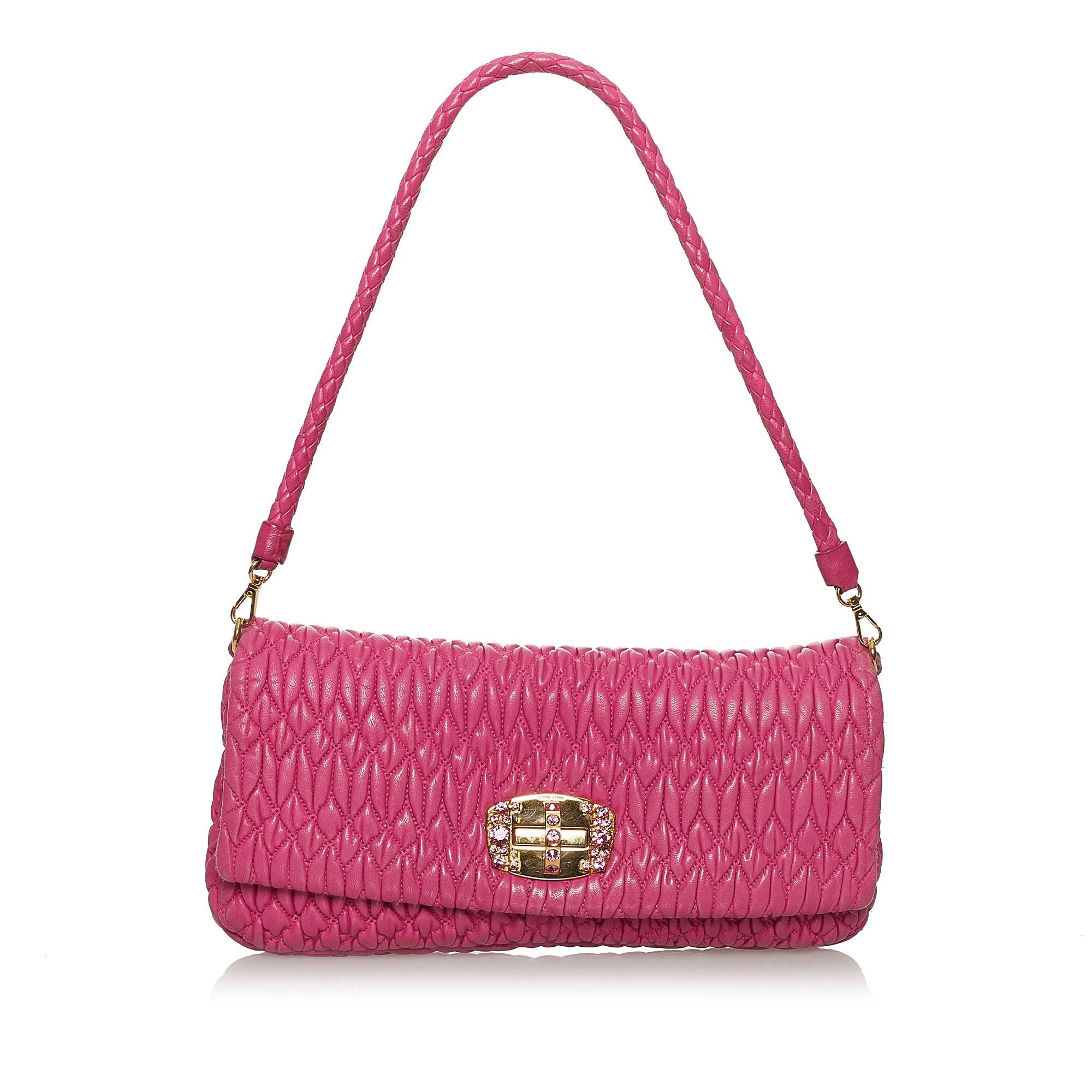 Miu Miu Matelasse Leather Shoulder Bag (SHG-30915)