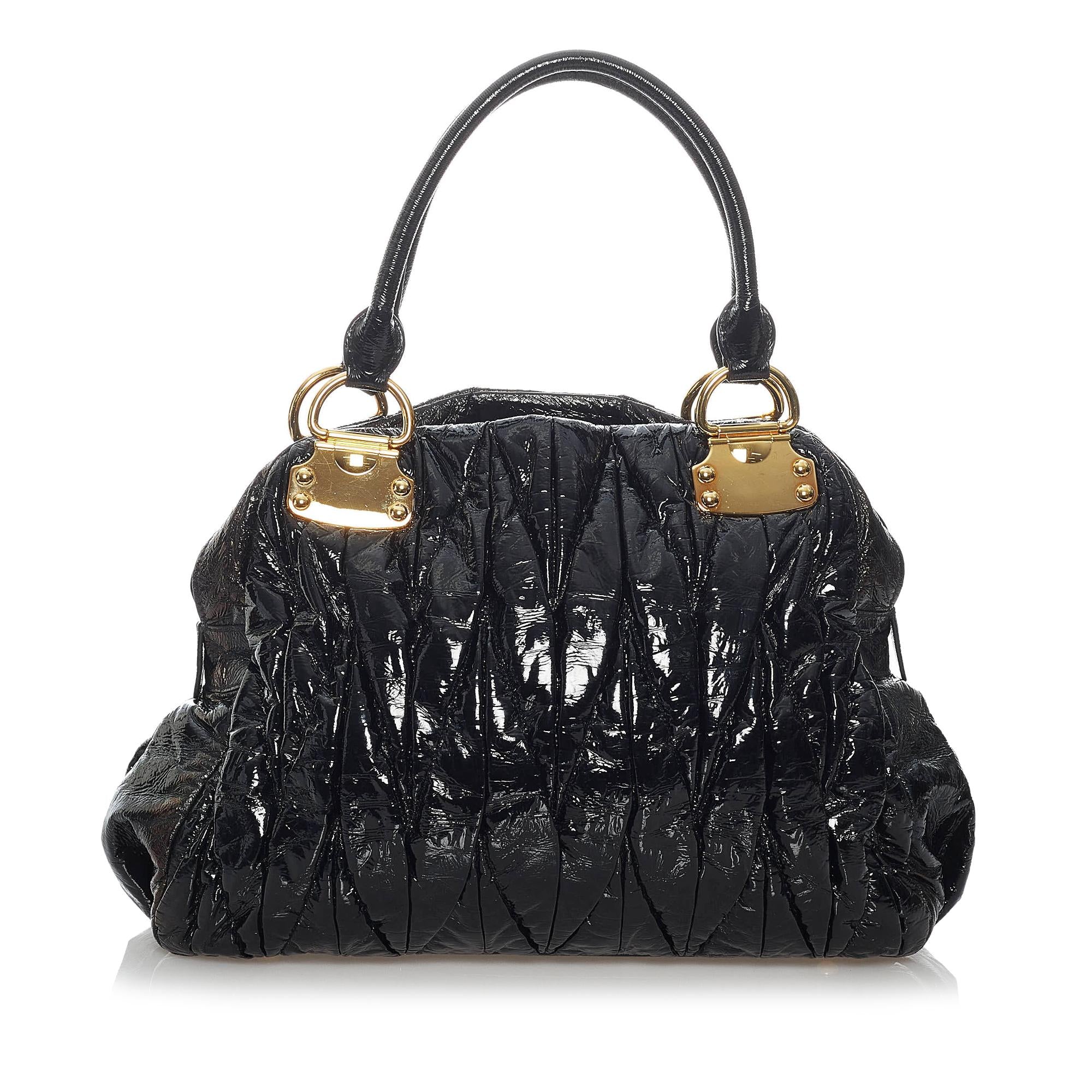 Miu Miu Matelasse Patent Leather Handbag (SHG-30085)
