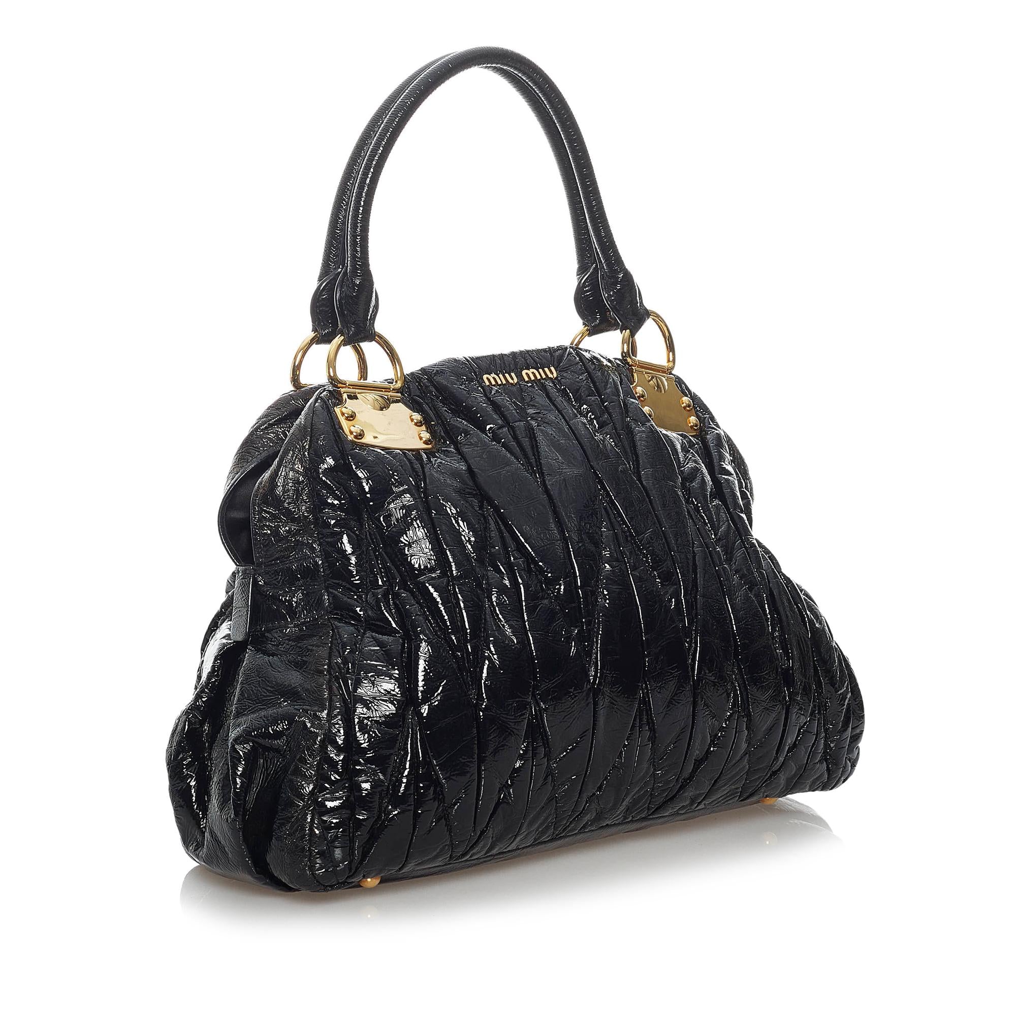 Miu Miu Matelasse Patent Leather Handbag (SHG-30085)