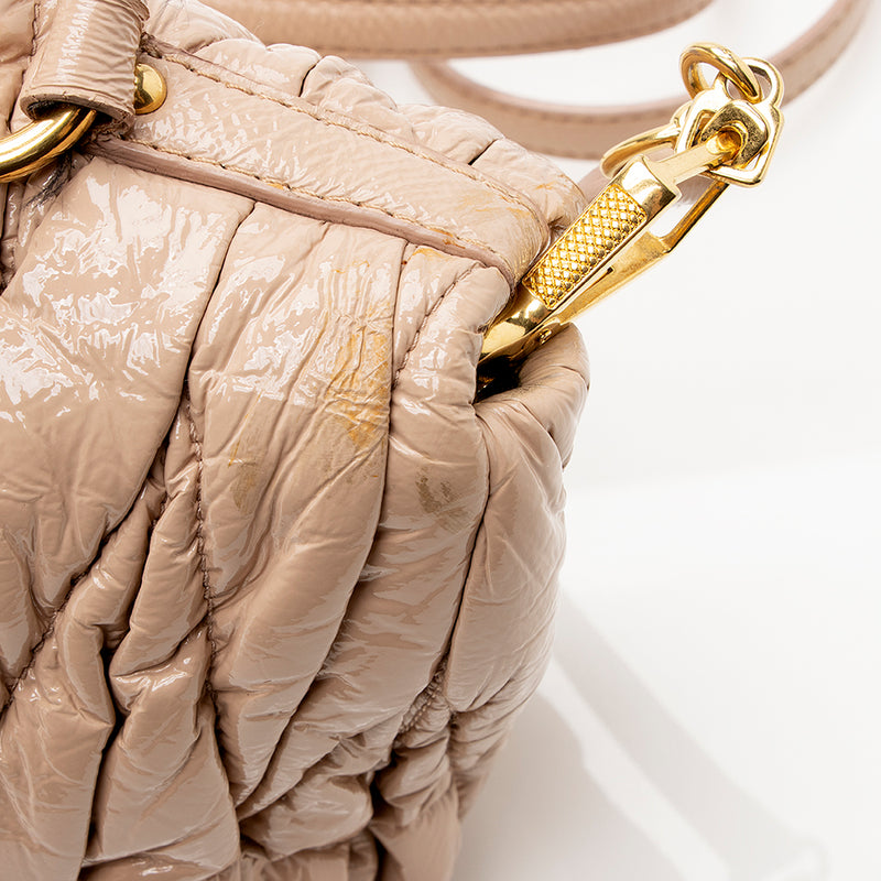 Miu Miu Matelasse Patent Leather Top Handle Flap Bag - FINAL SALE (SHF-20857)