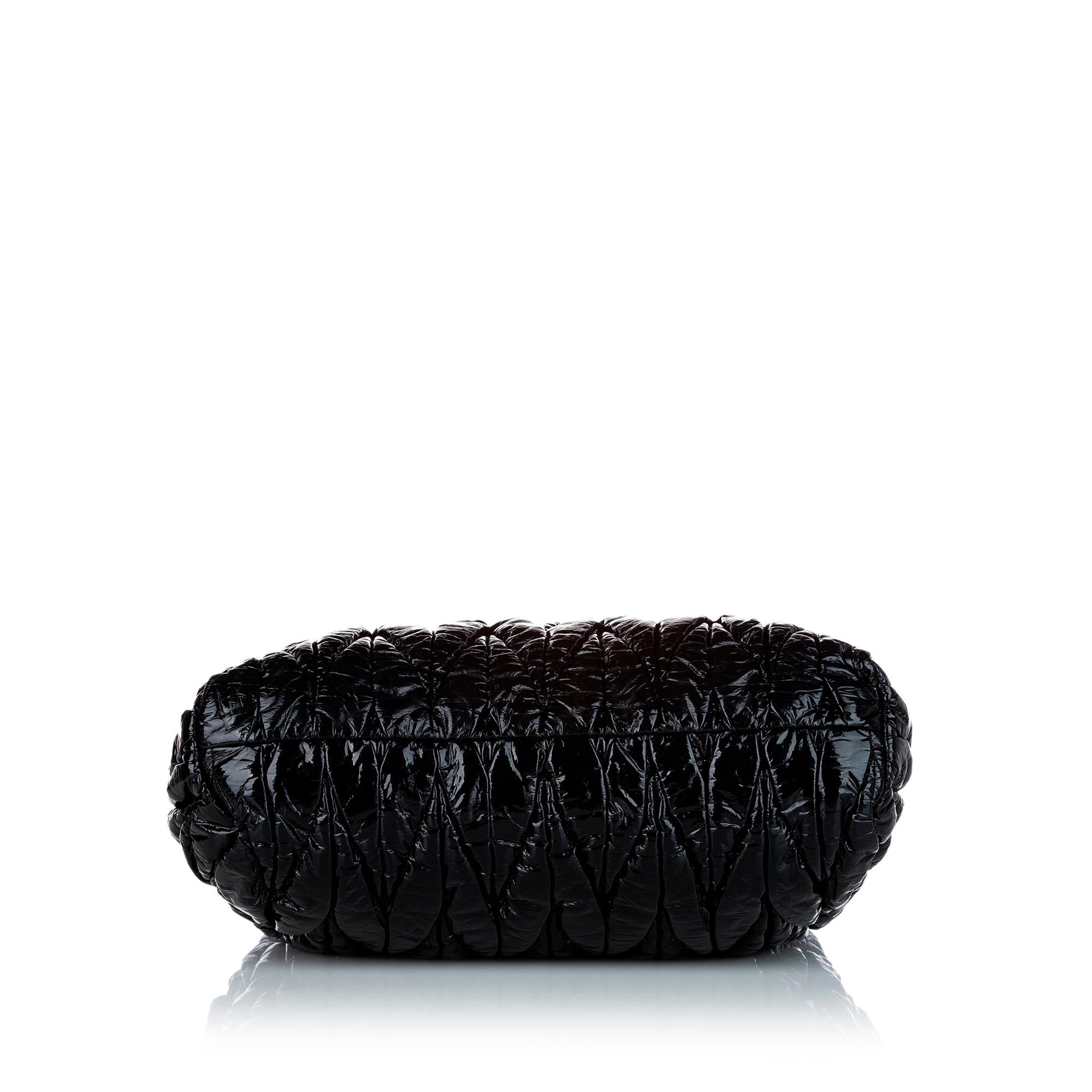 Miu Miu Matelasse Patent Leather Tote Bag (SHG-23356)