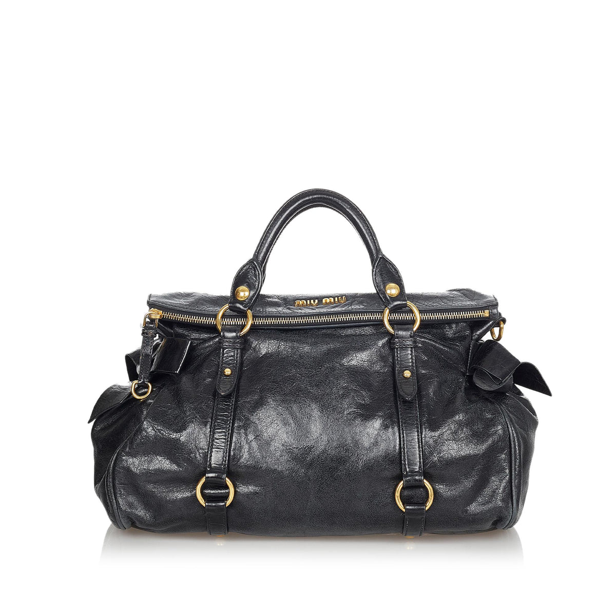 Miu Miu Vitello Lux Bow Handbag (SHG-24188)