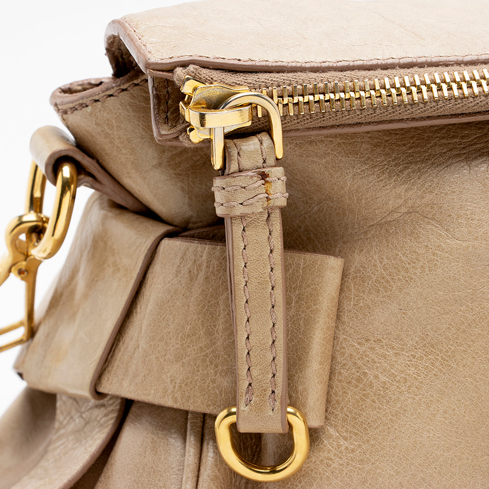 Miu Miu Vitello Lux Large Bow Satchel - FINAL SALE (SHF-13892)