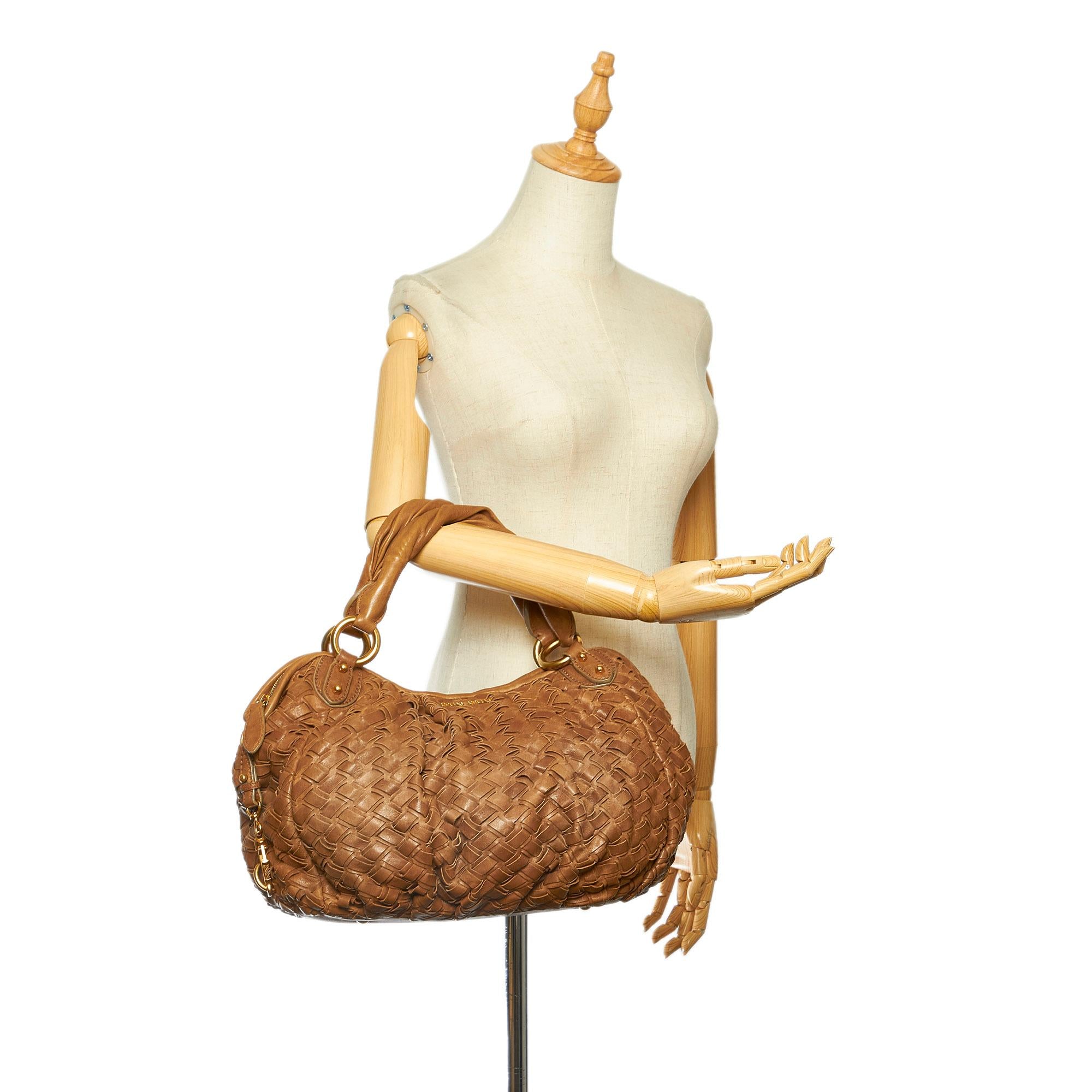 Miu Miu Woven Leather Handbag (SHG-18644)